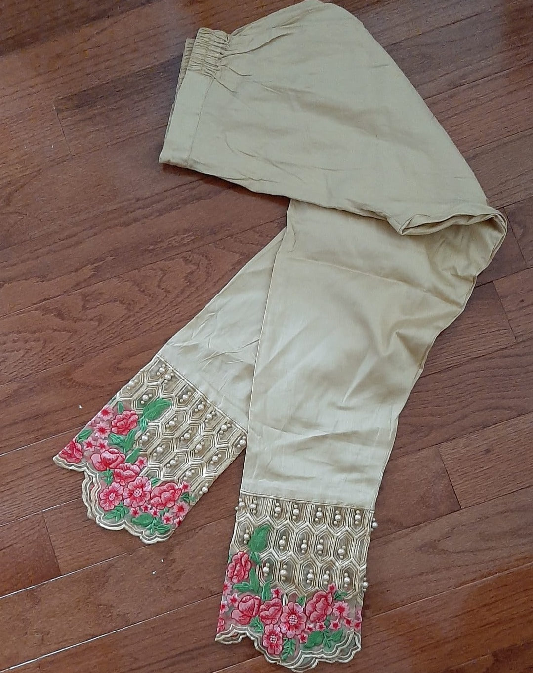 Golden Colored Cigarette Pants @ DressingStylesCA.com