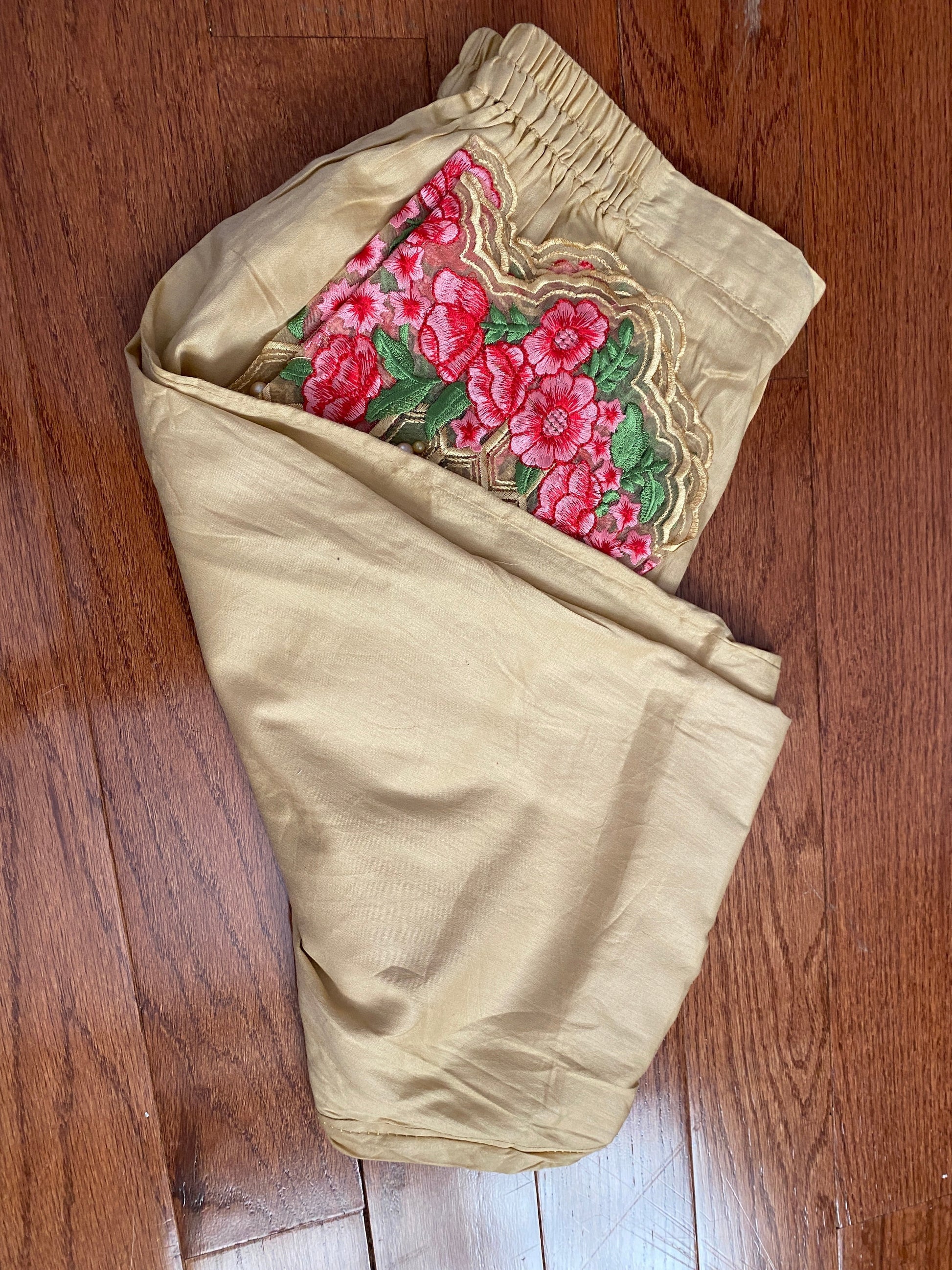 Golden Colored Cigarette Pants @ DressingStylesCA.com