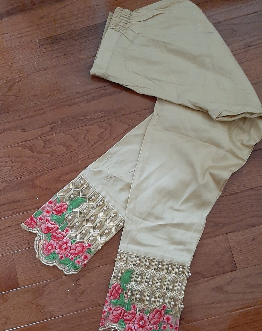 Golden Colored Cigarette Pants @ DressingStylesCA.com