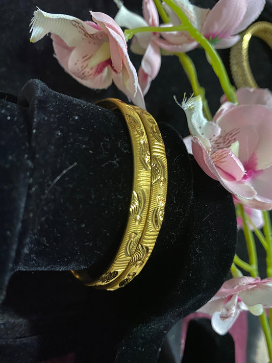 Golden Yellow Thin Bangles @ DressingStylesCA.com