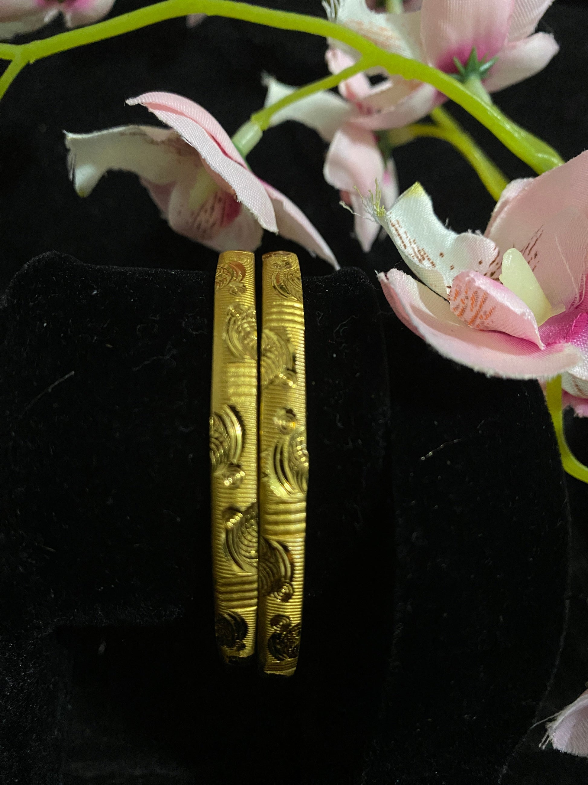 Golden Yellow Thin Bangles @ DressingStylesCA.com