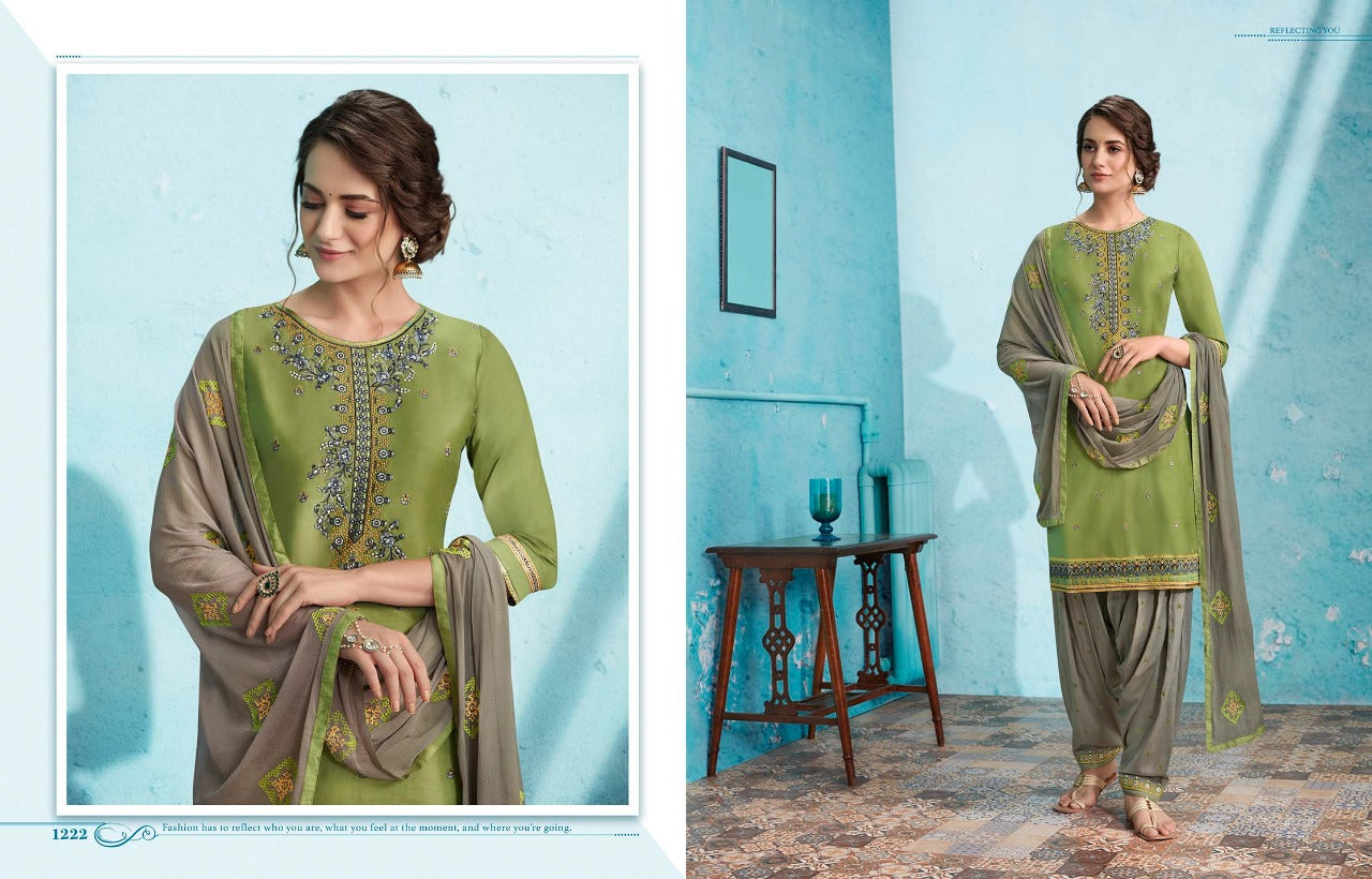 Green- Ash Salwar Patiala Suit @ DressingStylesCA.com