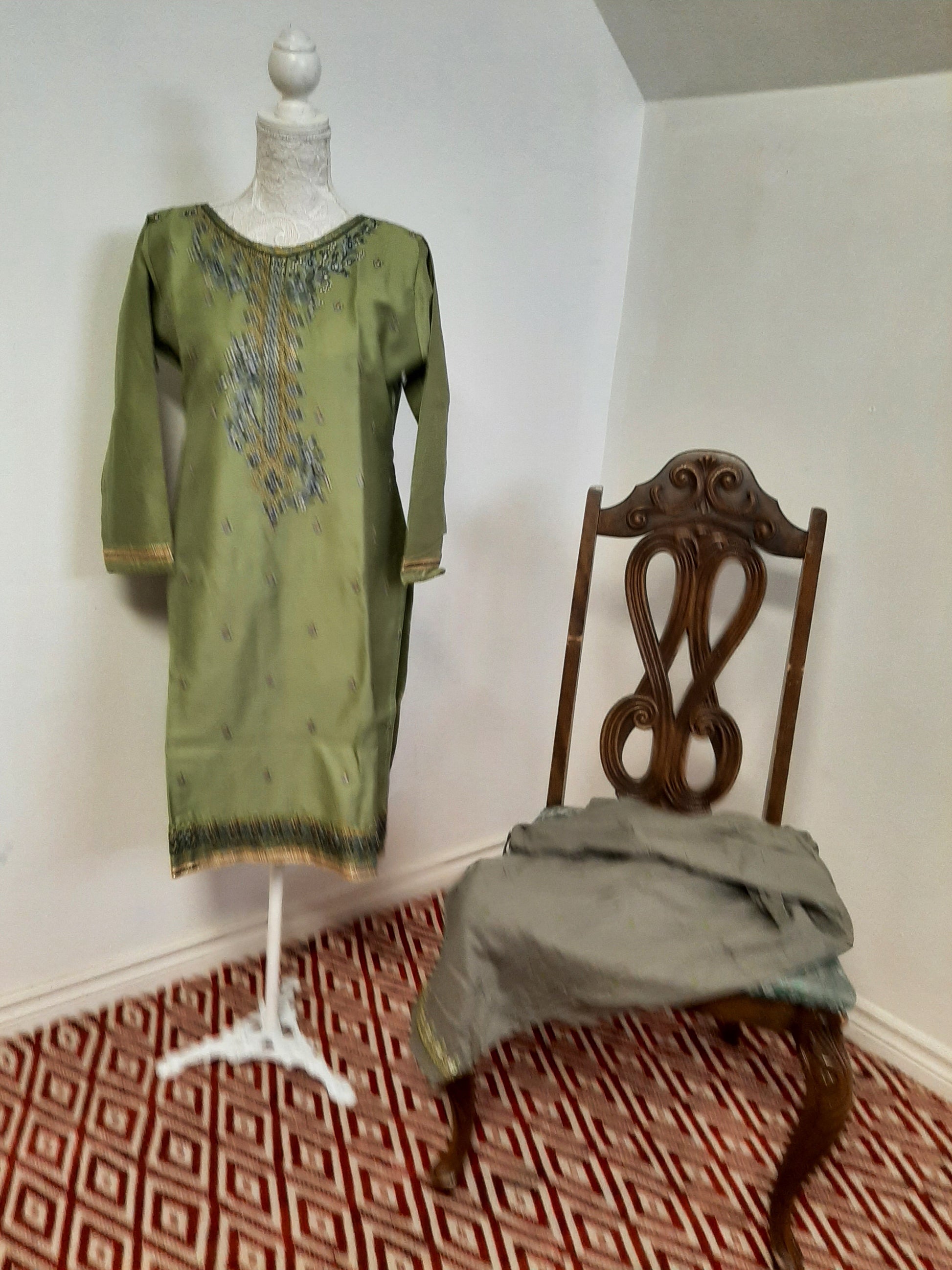 Green- Ash Salwar Patiala Suit @ DressingStylesCA.com