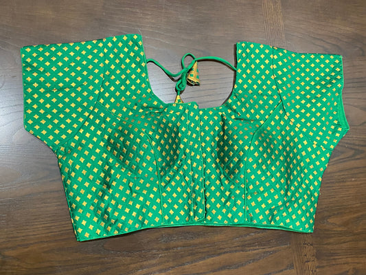 Green Brocade Blouse @ DressingStylesCA.com