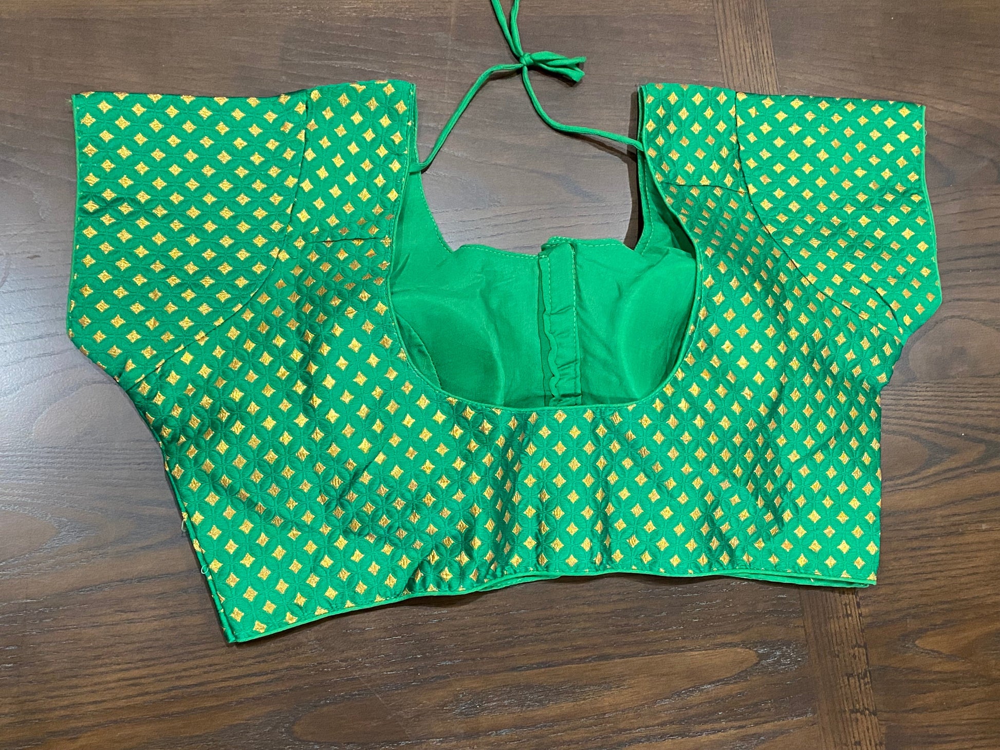 Green Brocade Blouse @ DressingStylesCA.com