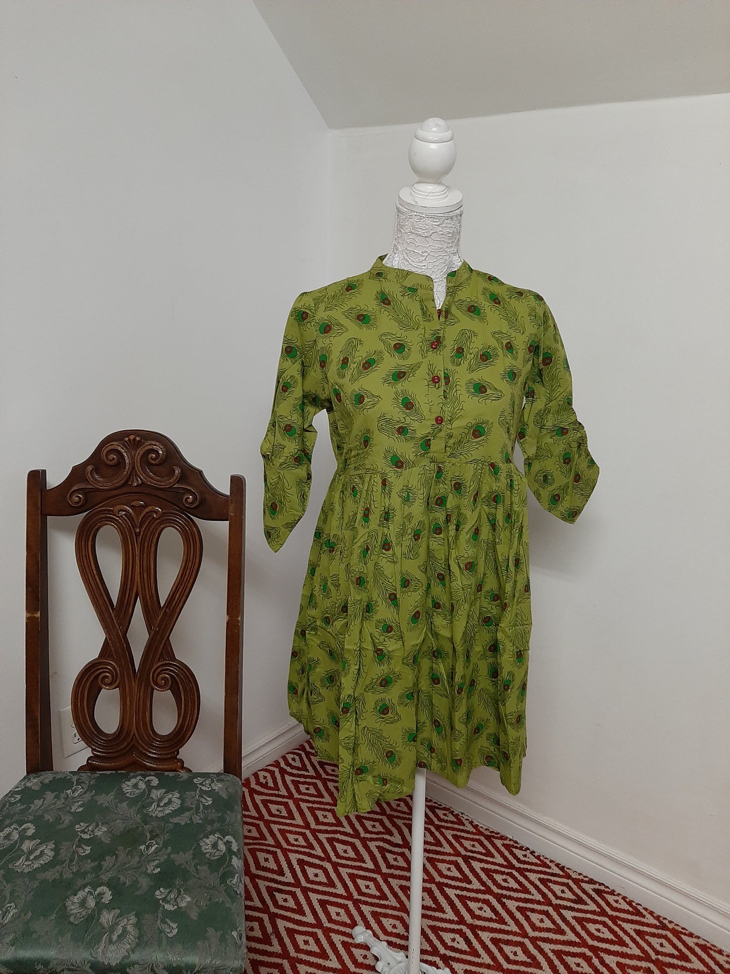 Short Top - Light Green Cotton @ DressingStylesCA.com