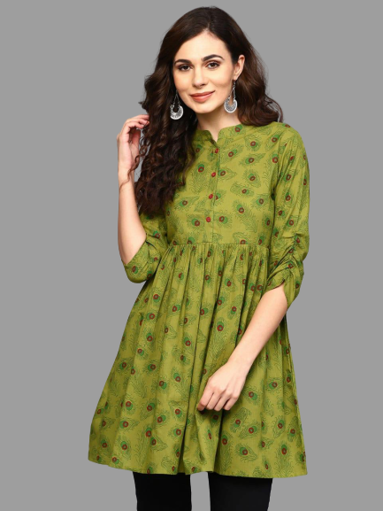 Short Top - Light Green Cotton @ DressingStylesCA.com