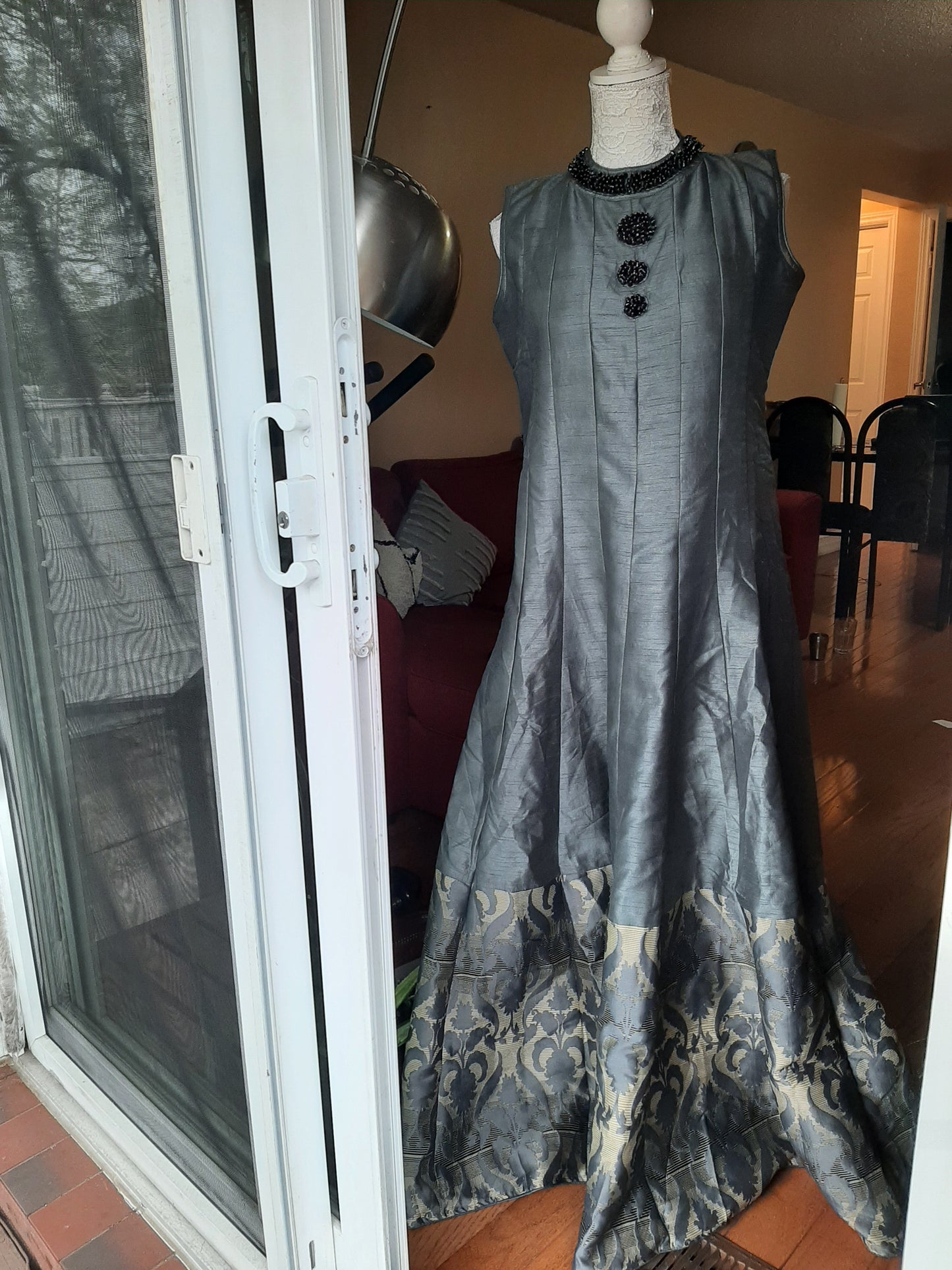Grey Long Gown @ DressingStylesCA.com