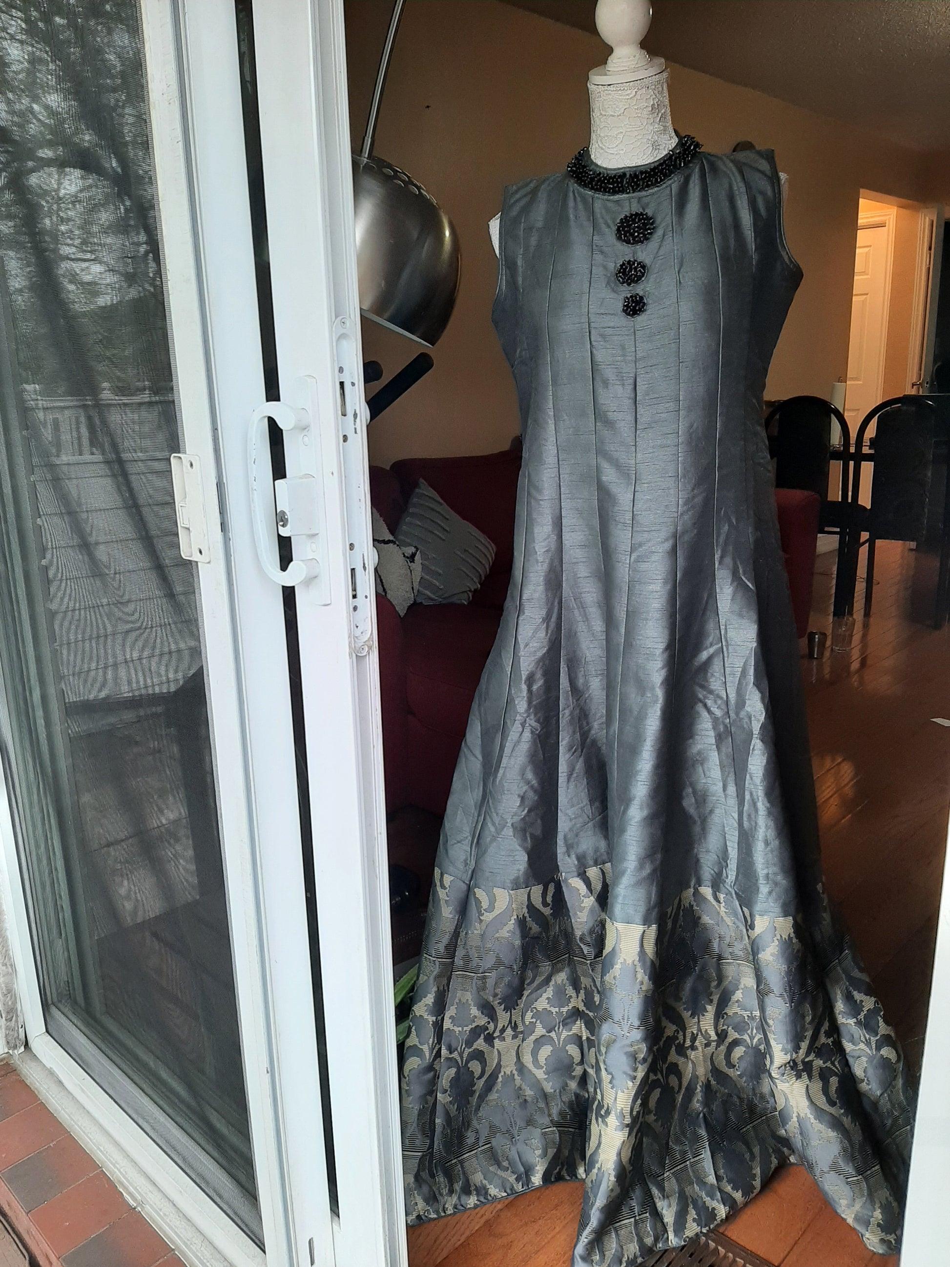 Grey Long Gown @ DressingStylesCA.com