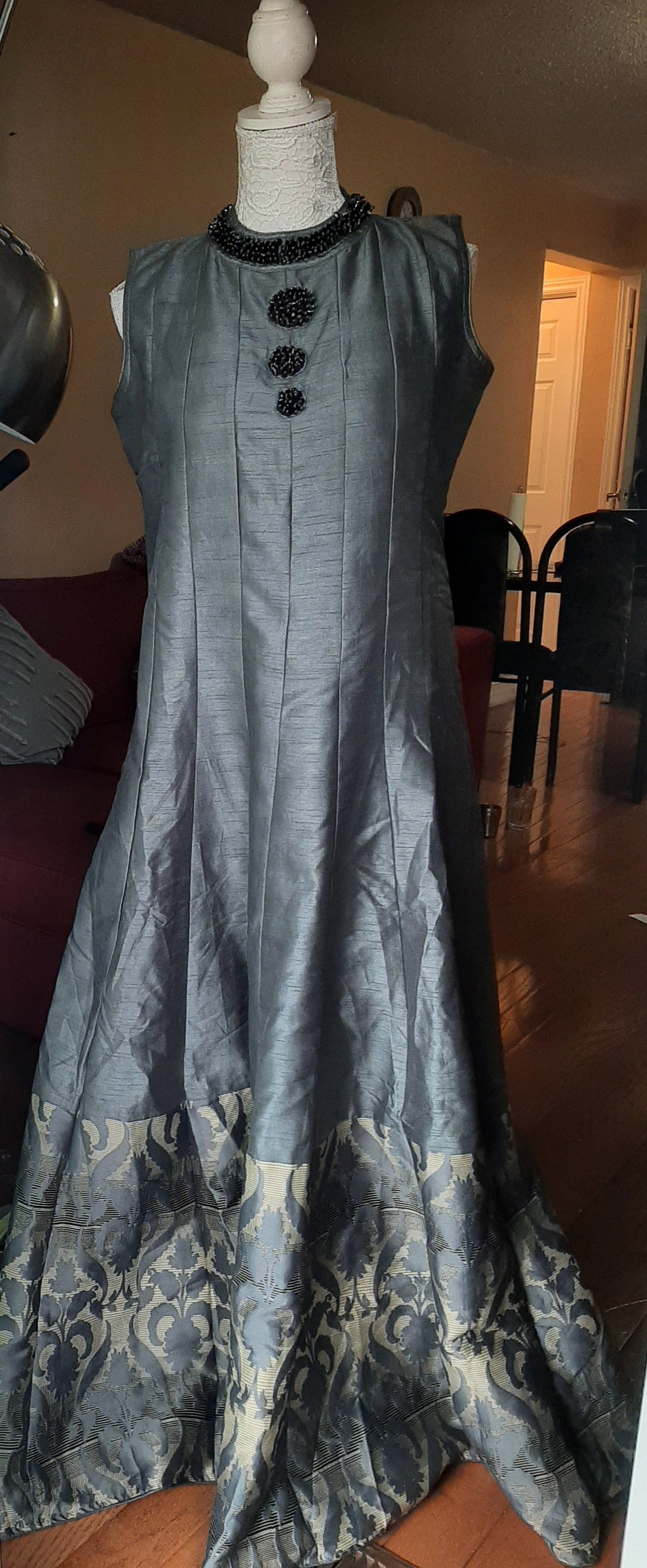 Grey Long Gown @ DressingStylesCA.com