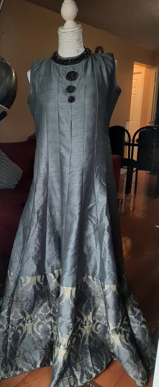 Grey Long Gown @ DressingStylesCA.com