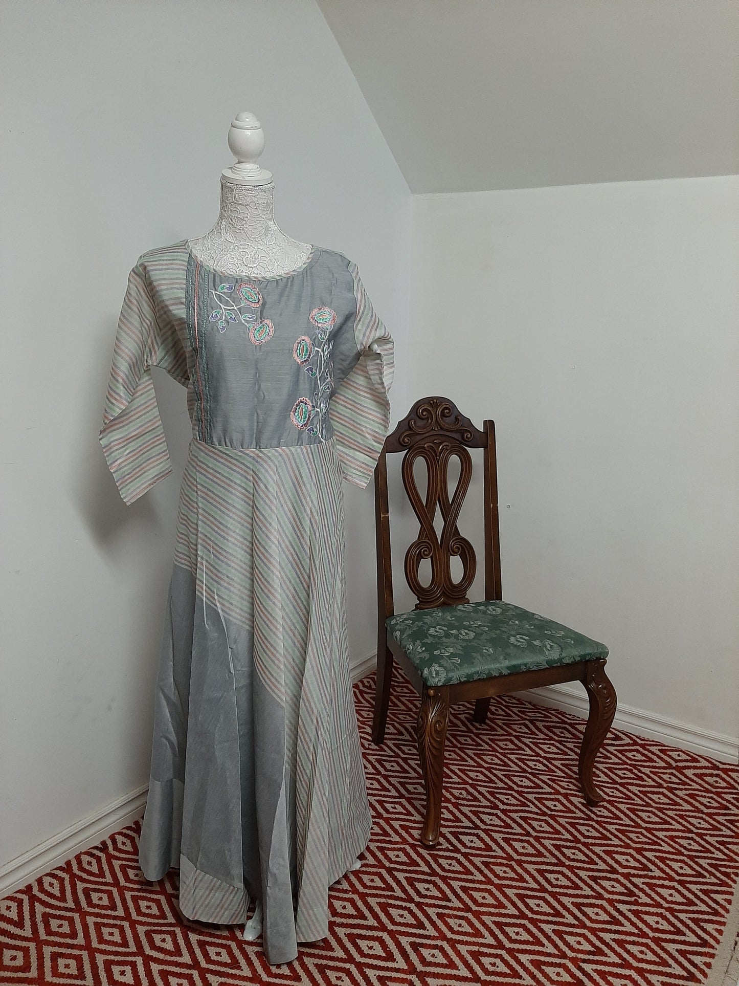 Grey Long Gown @ DressingStylesCA.com