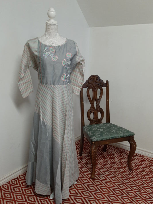 Grey Long Gown @ DressingStylesCA.com
