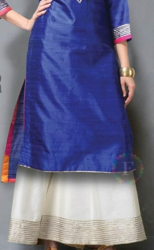 Ivory White Silk Flaired Palazzo @ DressingStylesCA.com