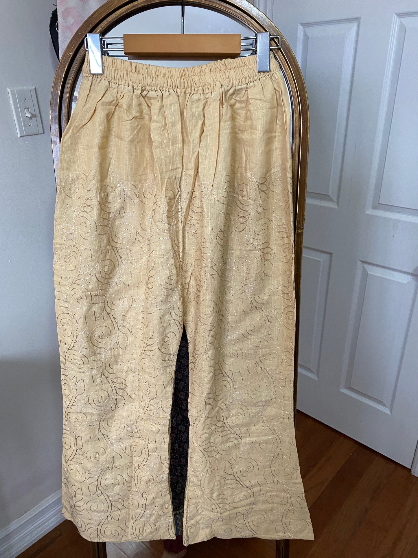 Light Brown Palazzo - chikankari cotton @ DressingStylesCA.com