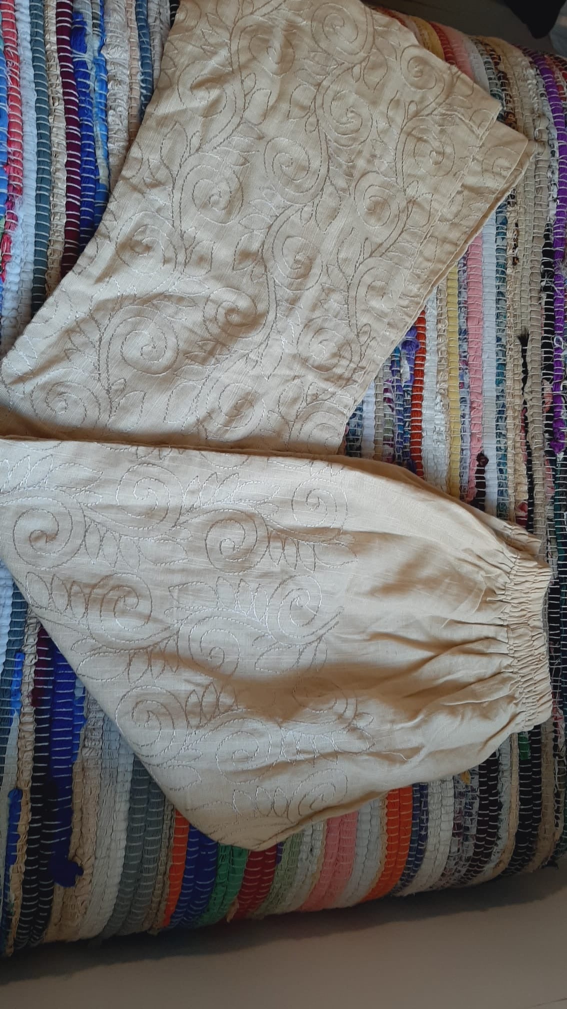 Light Brown Palazzo - chikankari cotton @ DressingStylesCA.com