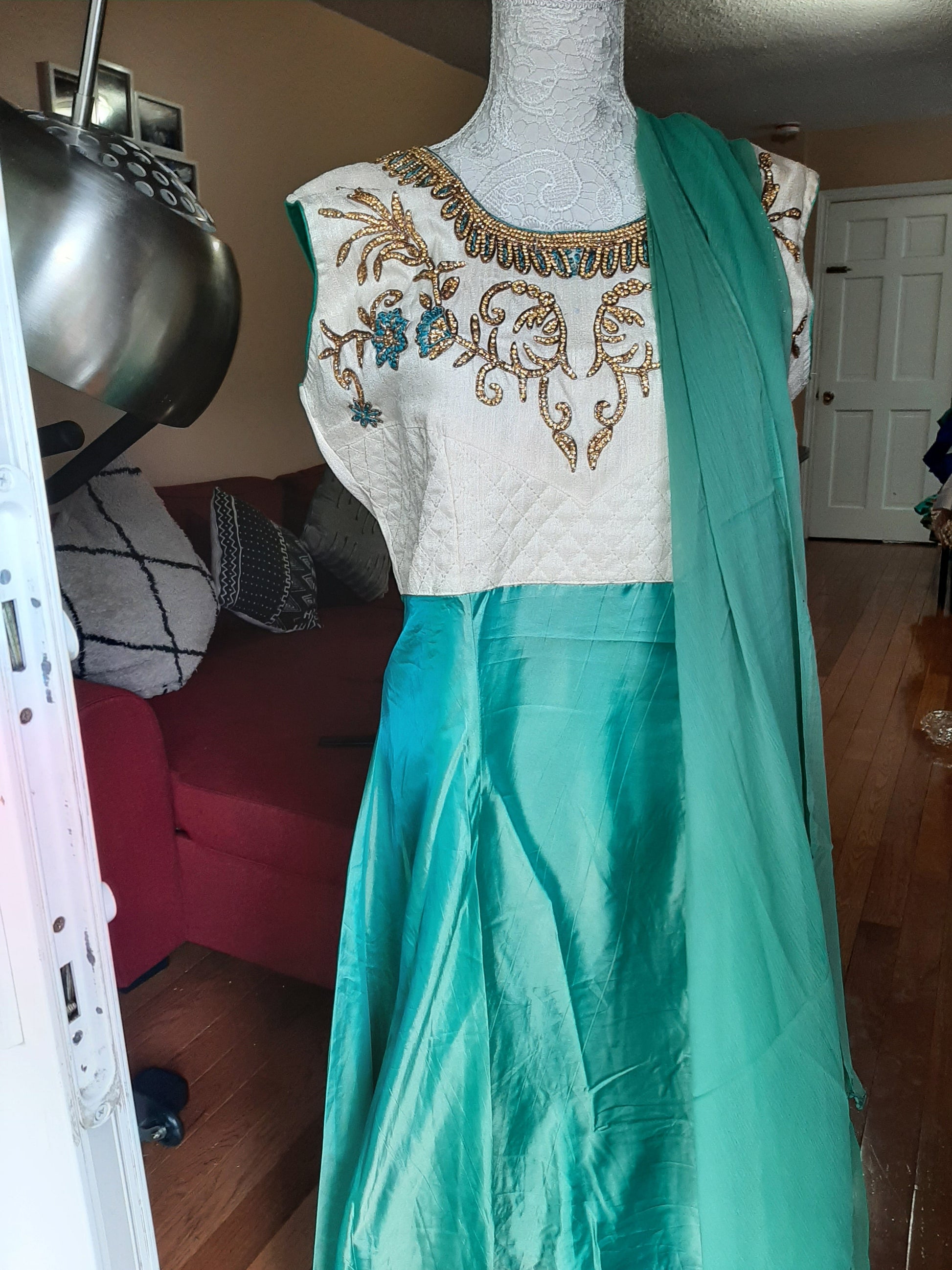 Light Green Anarkali @ DressingStylesCA.com