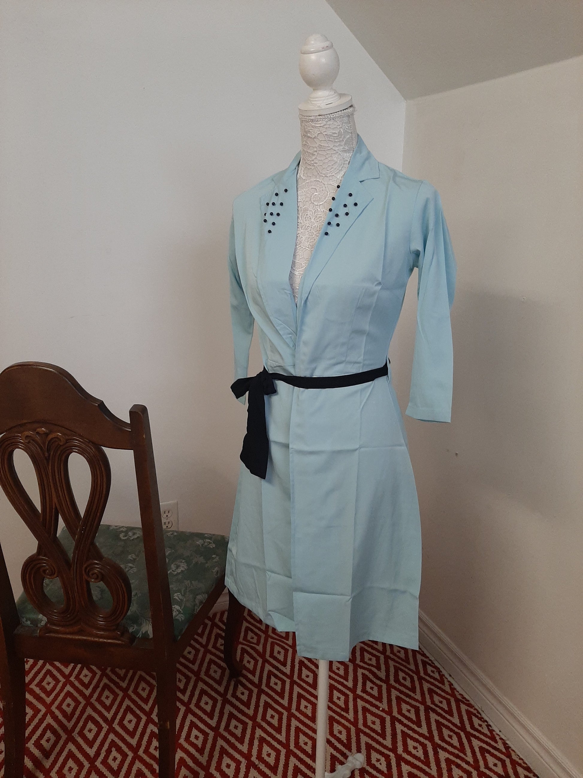 Light Sky Turquoise Blue Jacket @ DressingStylesCA.com