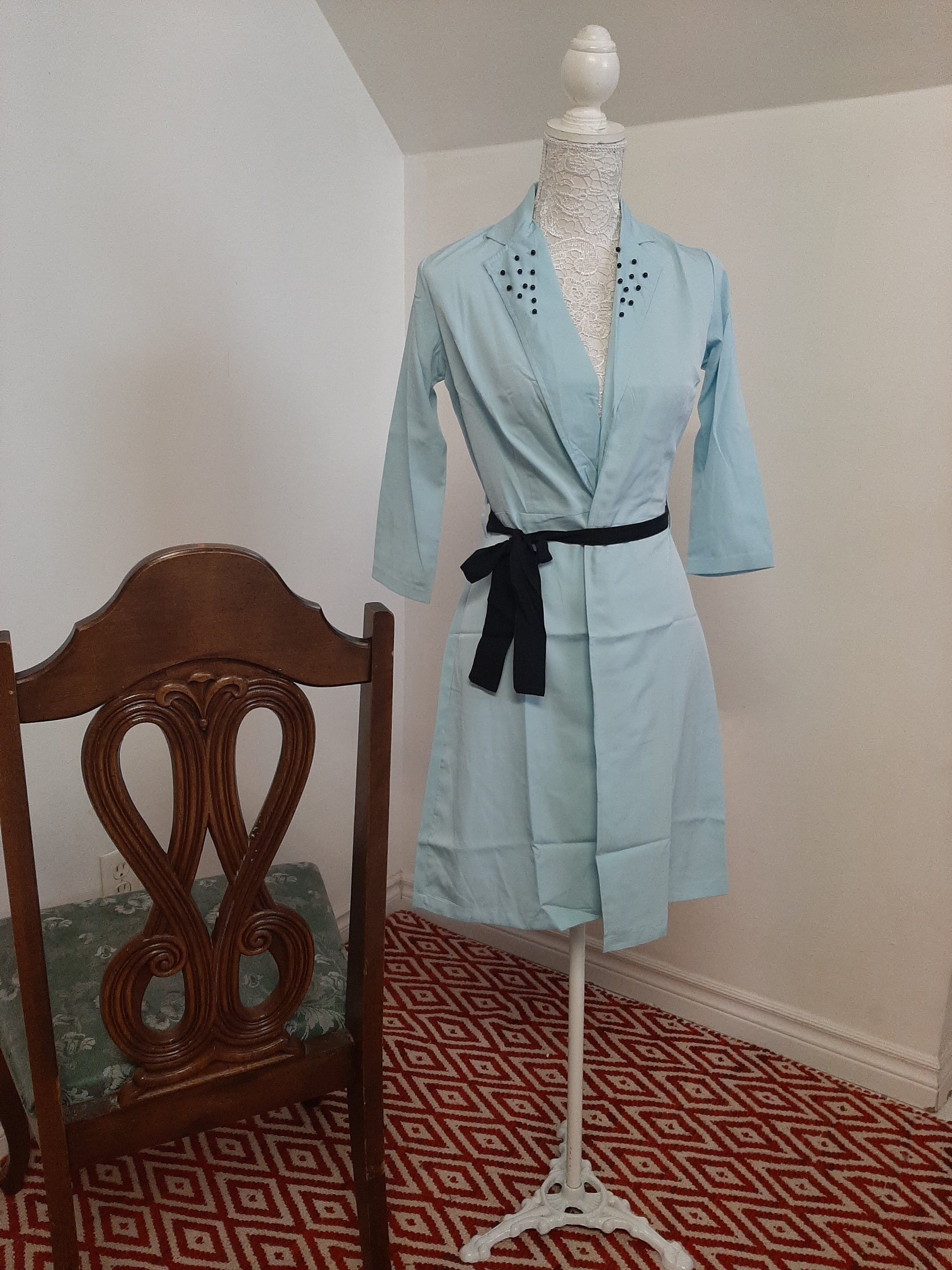 Light Sky Turquoise Blue Jacket @ DressingStylesCA.com