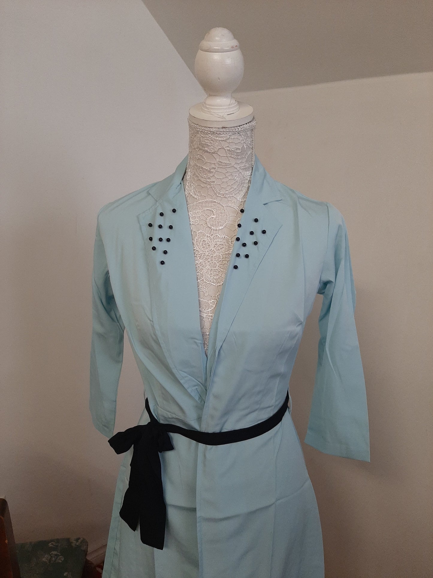 Light Sky Turquoise Blue Jacket @ DressingStylesCA.com
