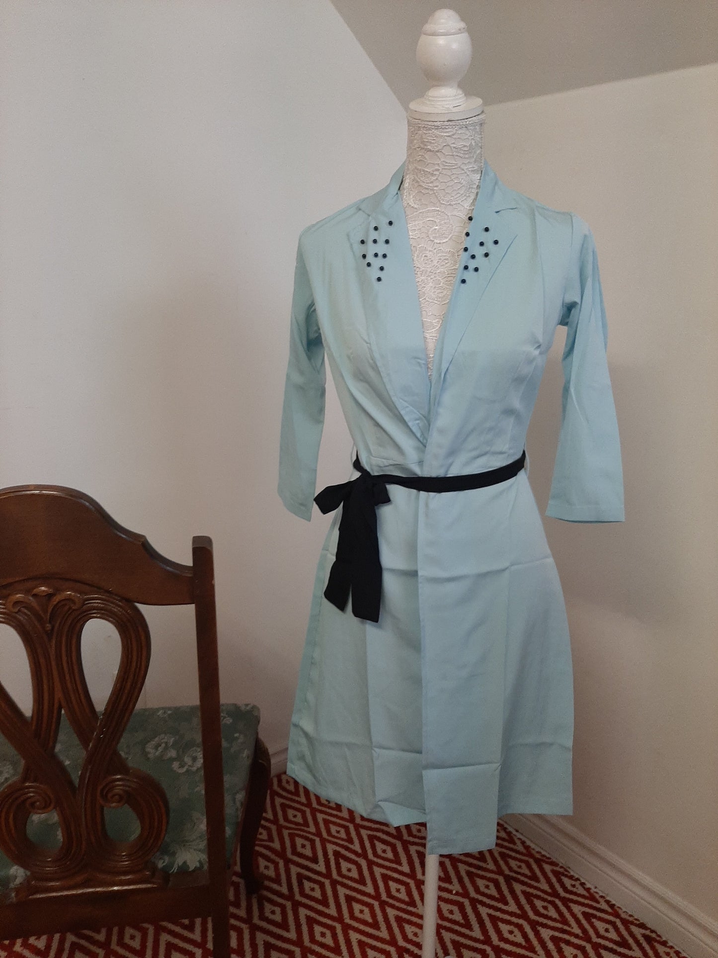 Light Sky Turquoise Blue Jacket @ DressingStylesCA.com