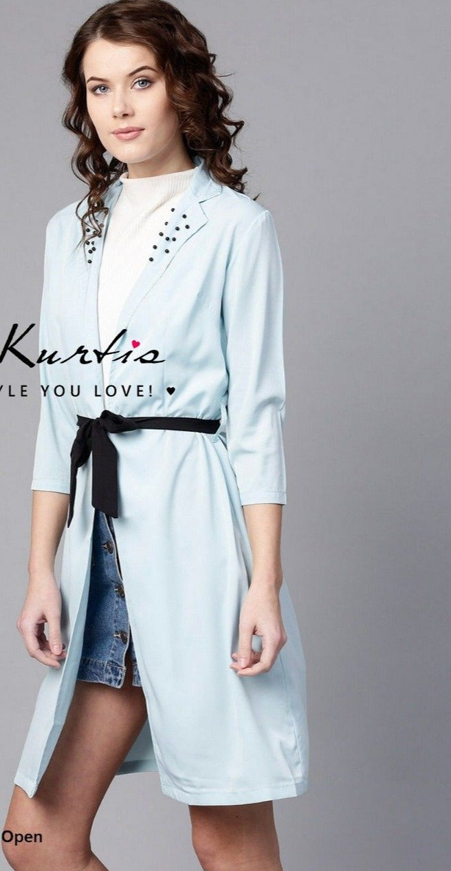Light Sky Turquoise Blue Jacket @ DressingStylesCA.com
