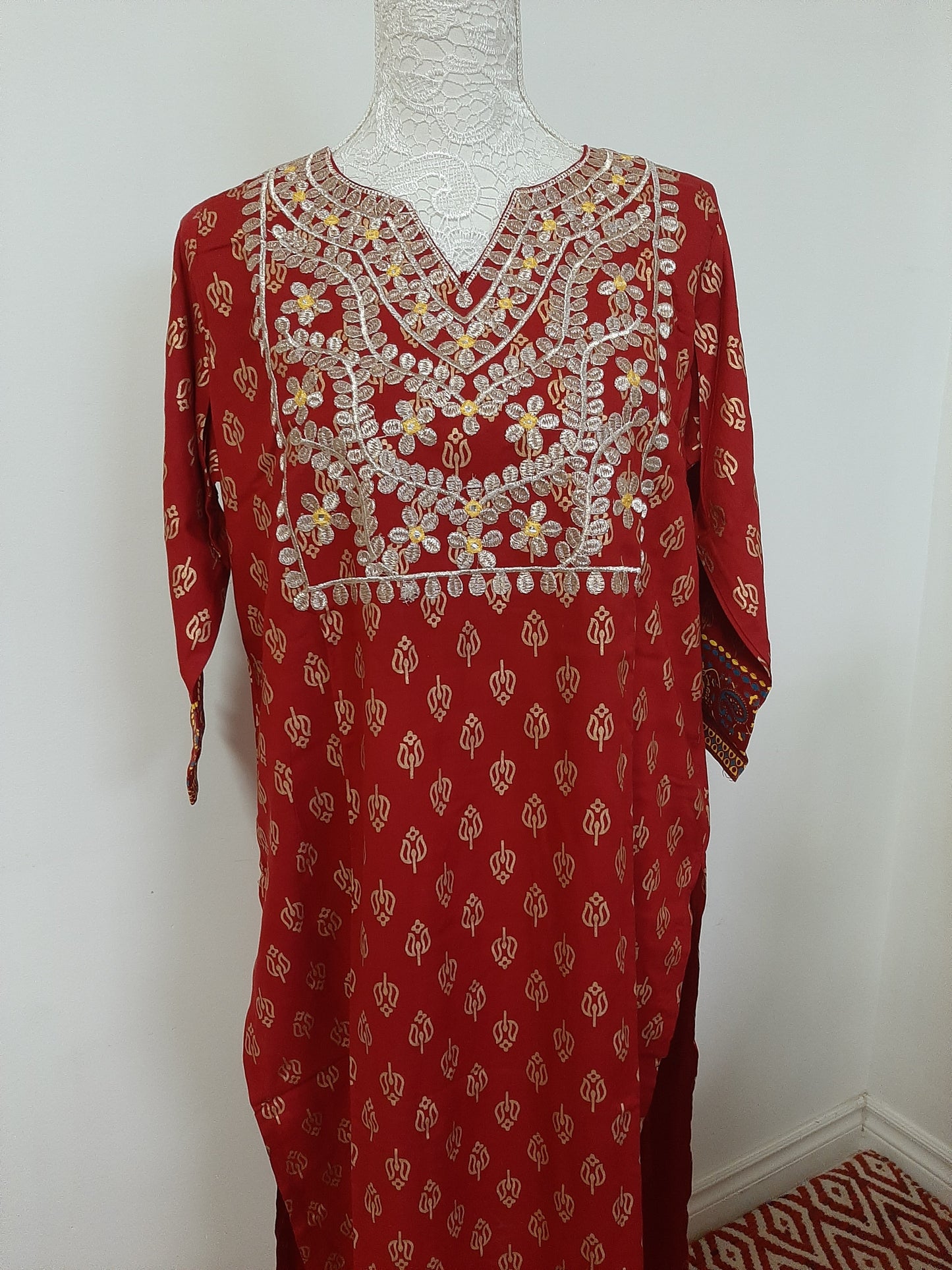 Lovely Kurti and Pallazo-Red @ DressingStylesCA.com