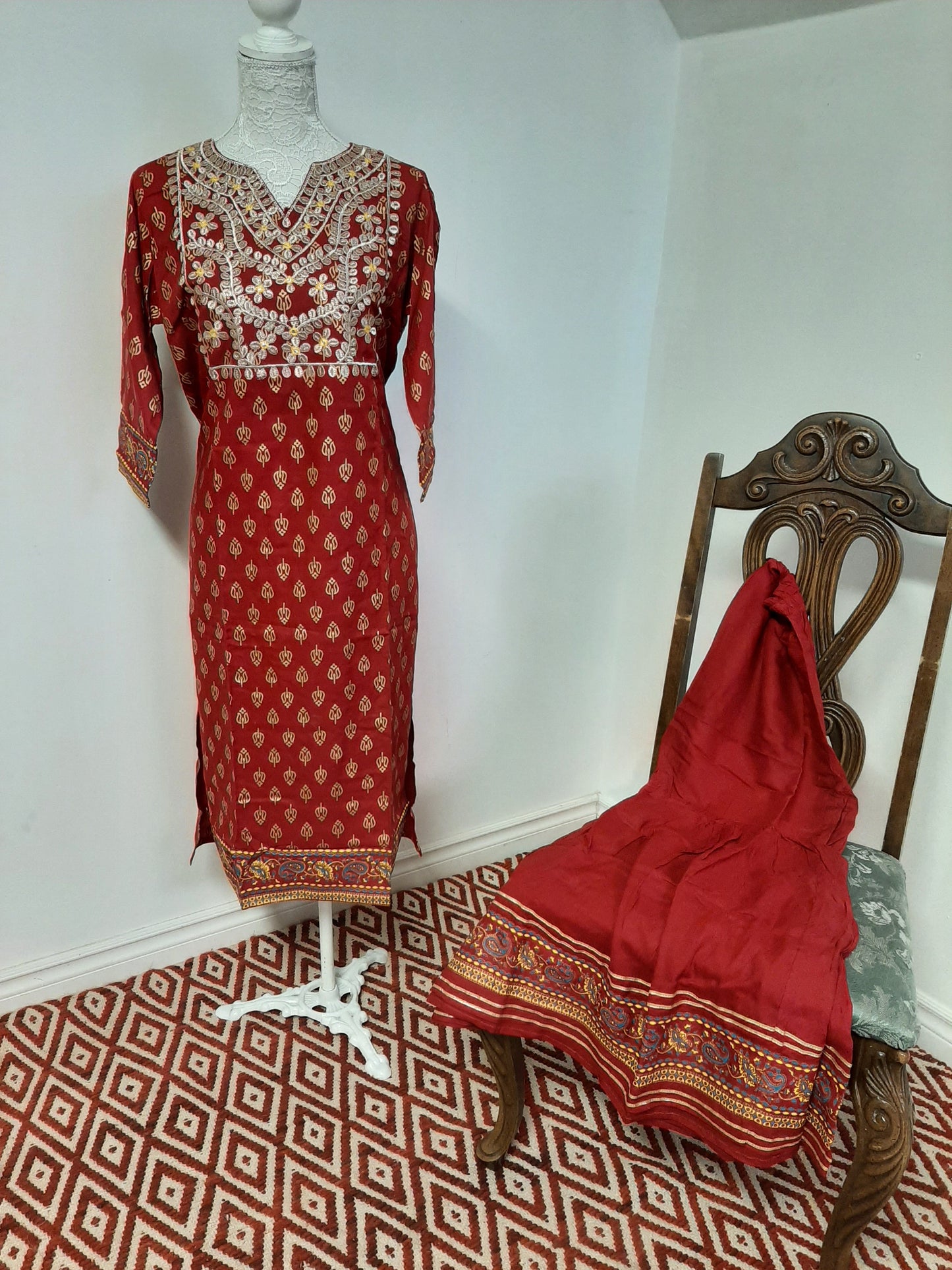 Lovely Kurti and Pallazo-Red @ DressingStylesCA.com