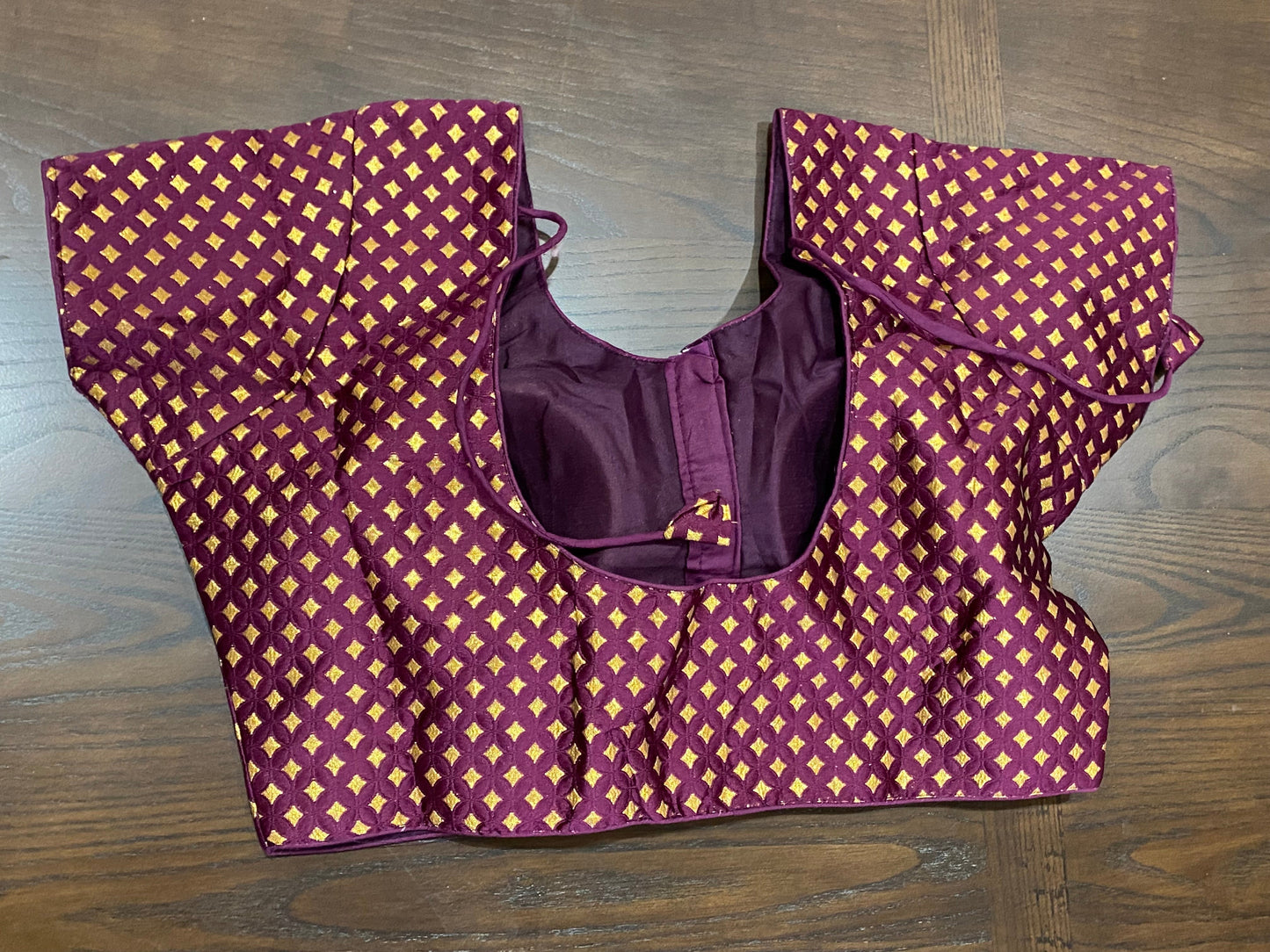 Maroon Brocade Blouse @ DressingStylesCA.com