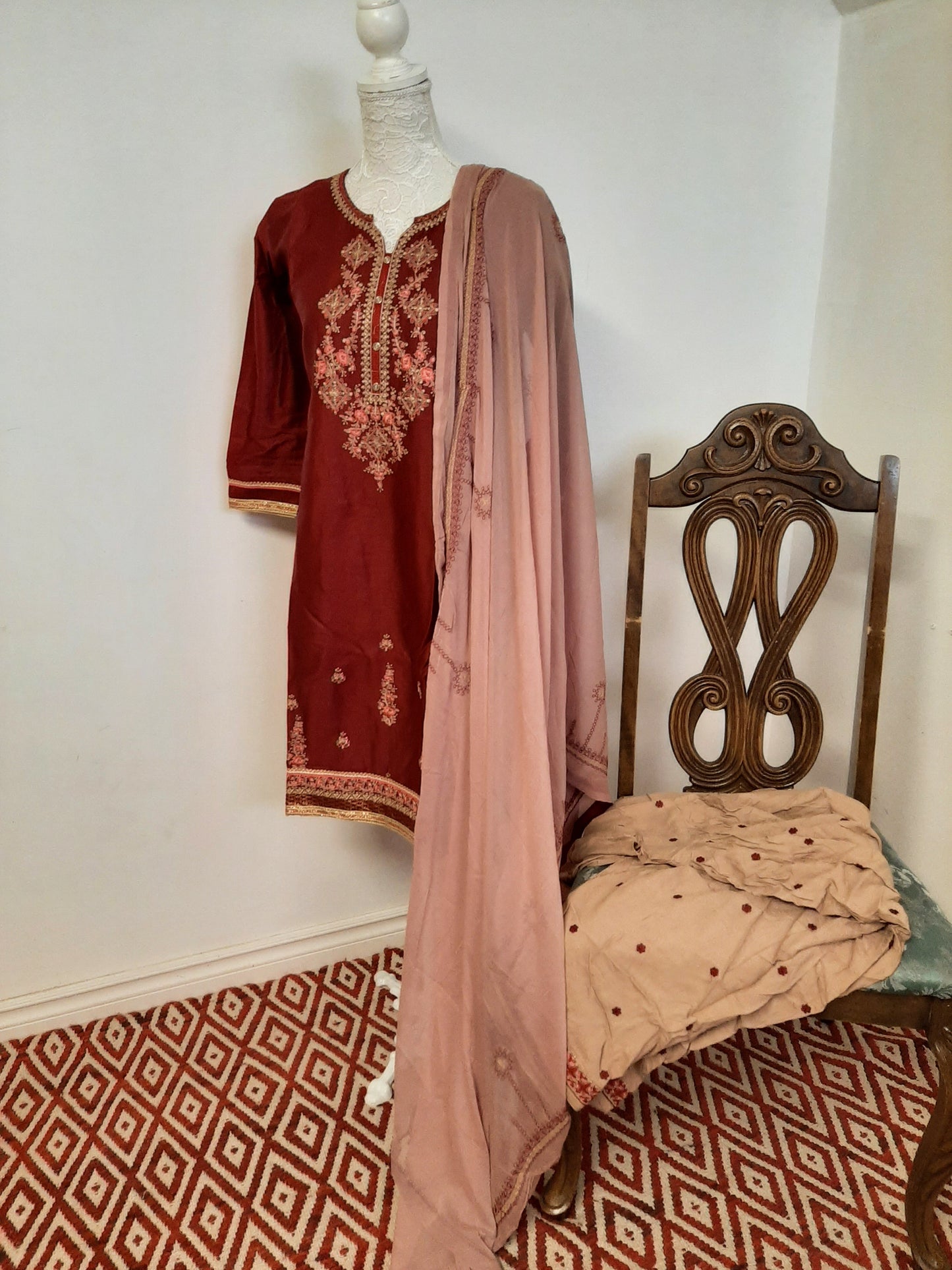 Maroon-Chocolate Patiala Suit @ DressingStylesCA.com