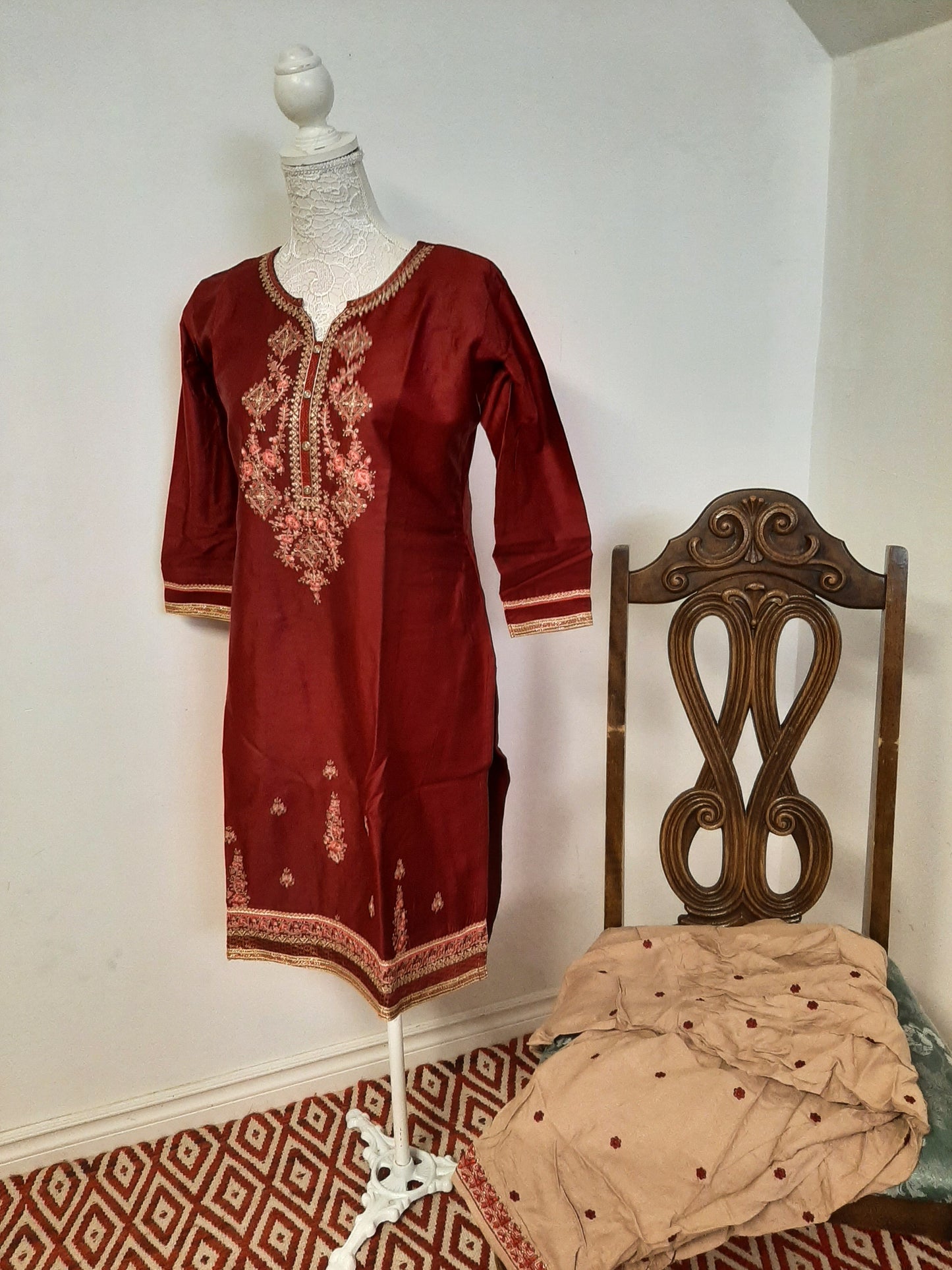 Maroon-Chocolate Patiala Suit @ DressingStylesCA.com