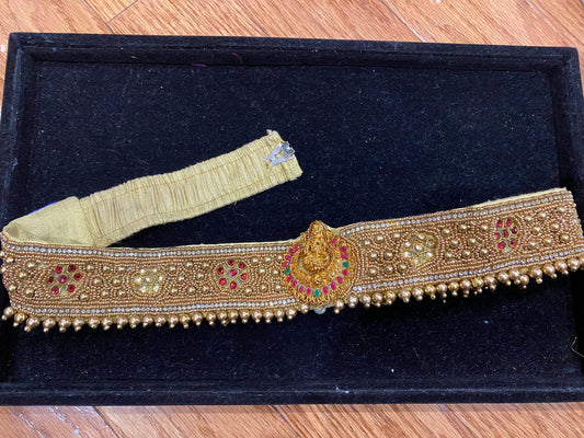 Medium size  Maggam work Hip belt with Lakshmi Face @ DressingStylesCA.com