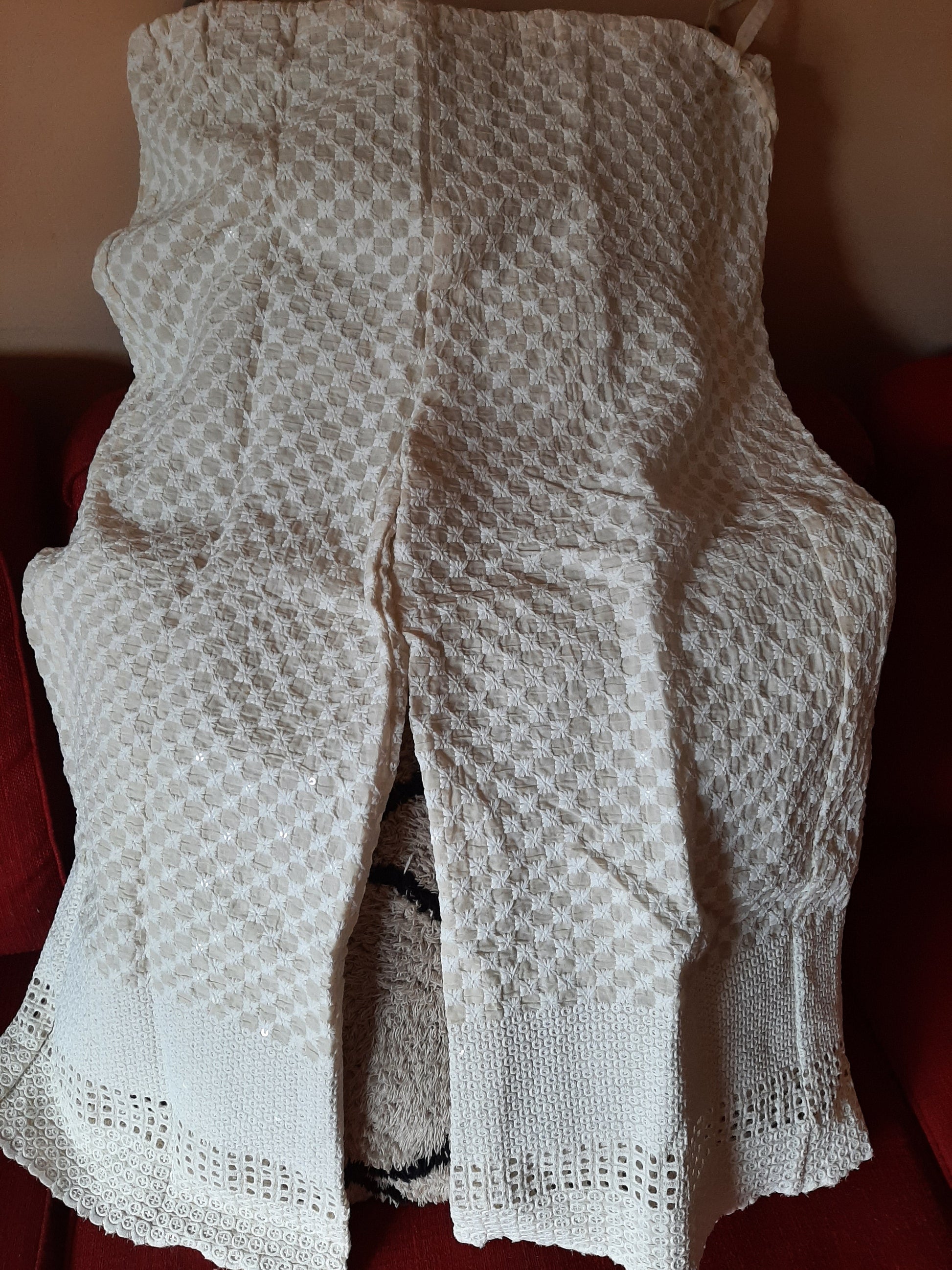 Mustard Yellow Kurti Chikankari & Cream Palazzo @ DressingStylesCA.com