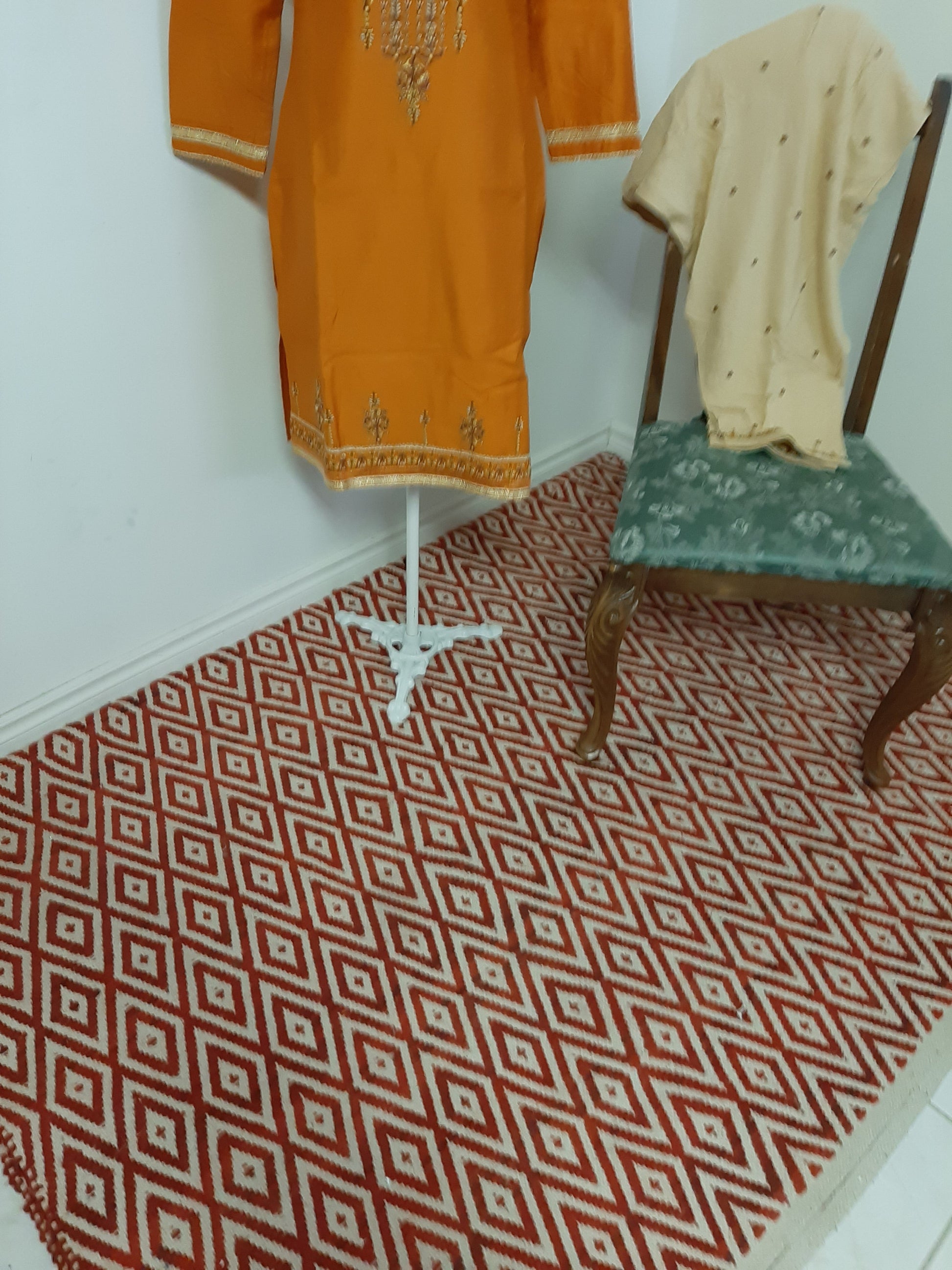 Mustard-light cream Patiala Suit @ DressingStylesCA.com