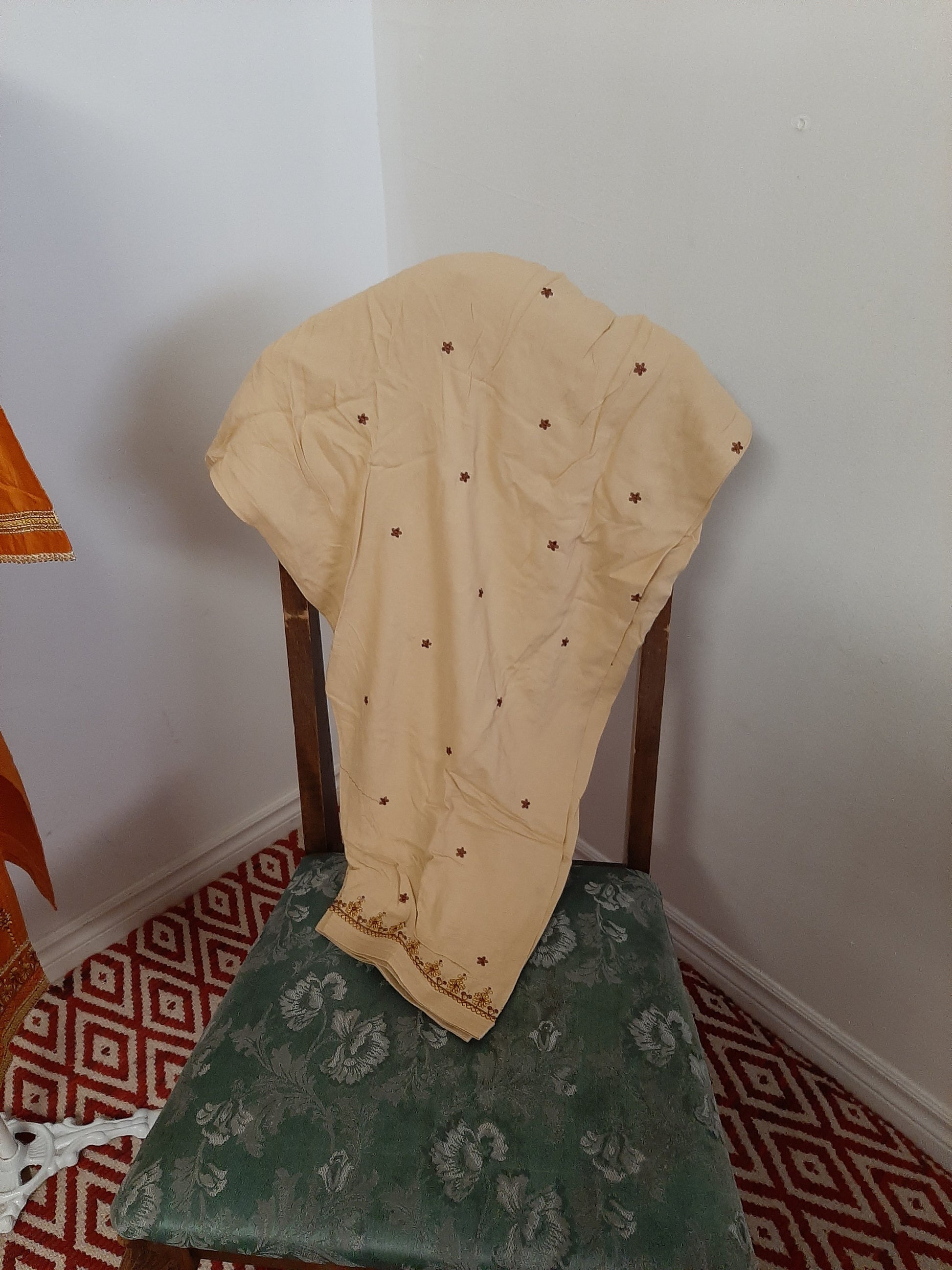 Mustard-light cream Patiala Suit @ DressingStylesCA.com