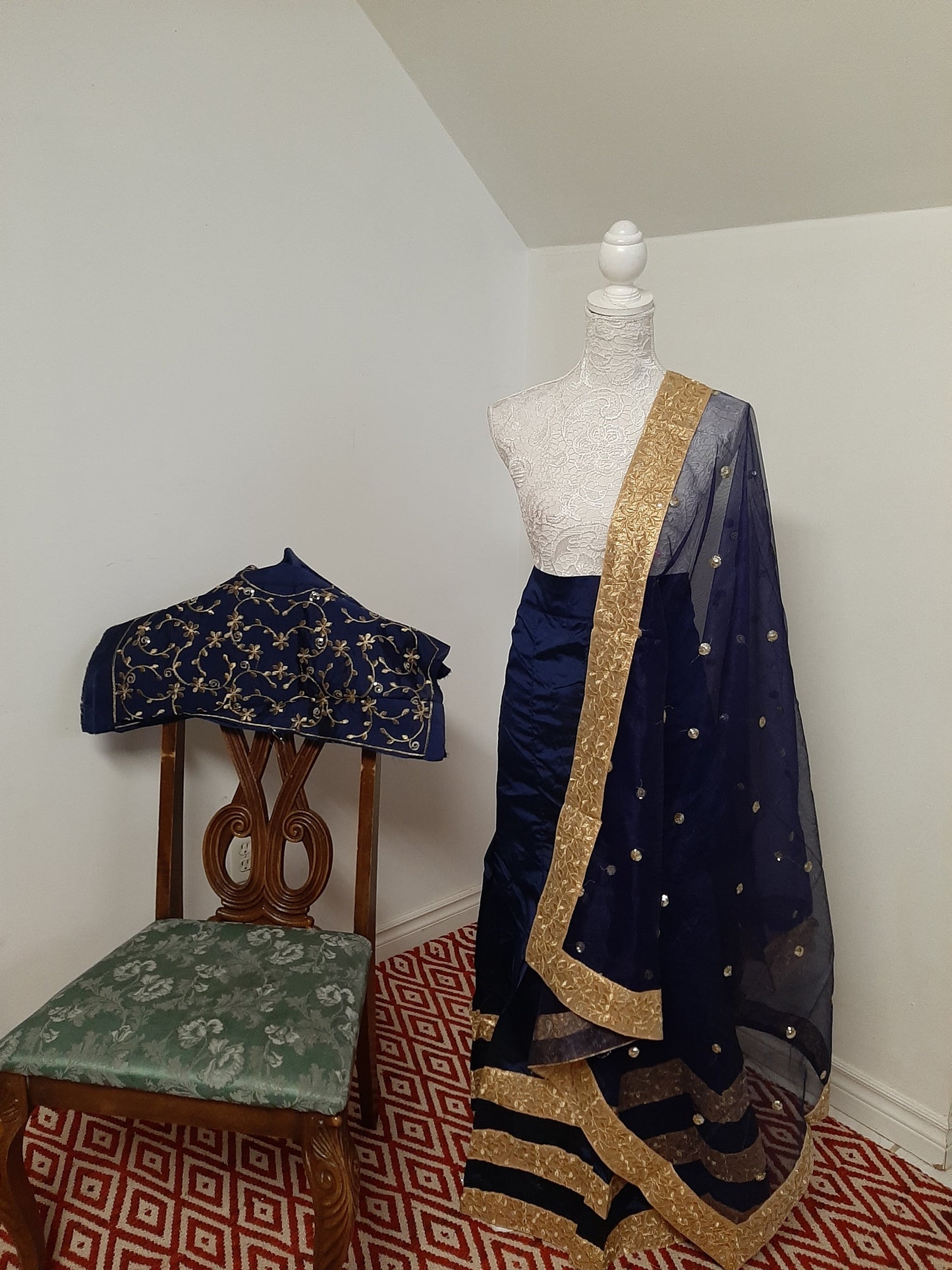 Navy Blue Lehenga Choli @ DressingStylesCA.com