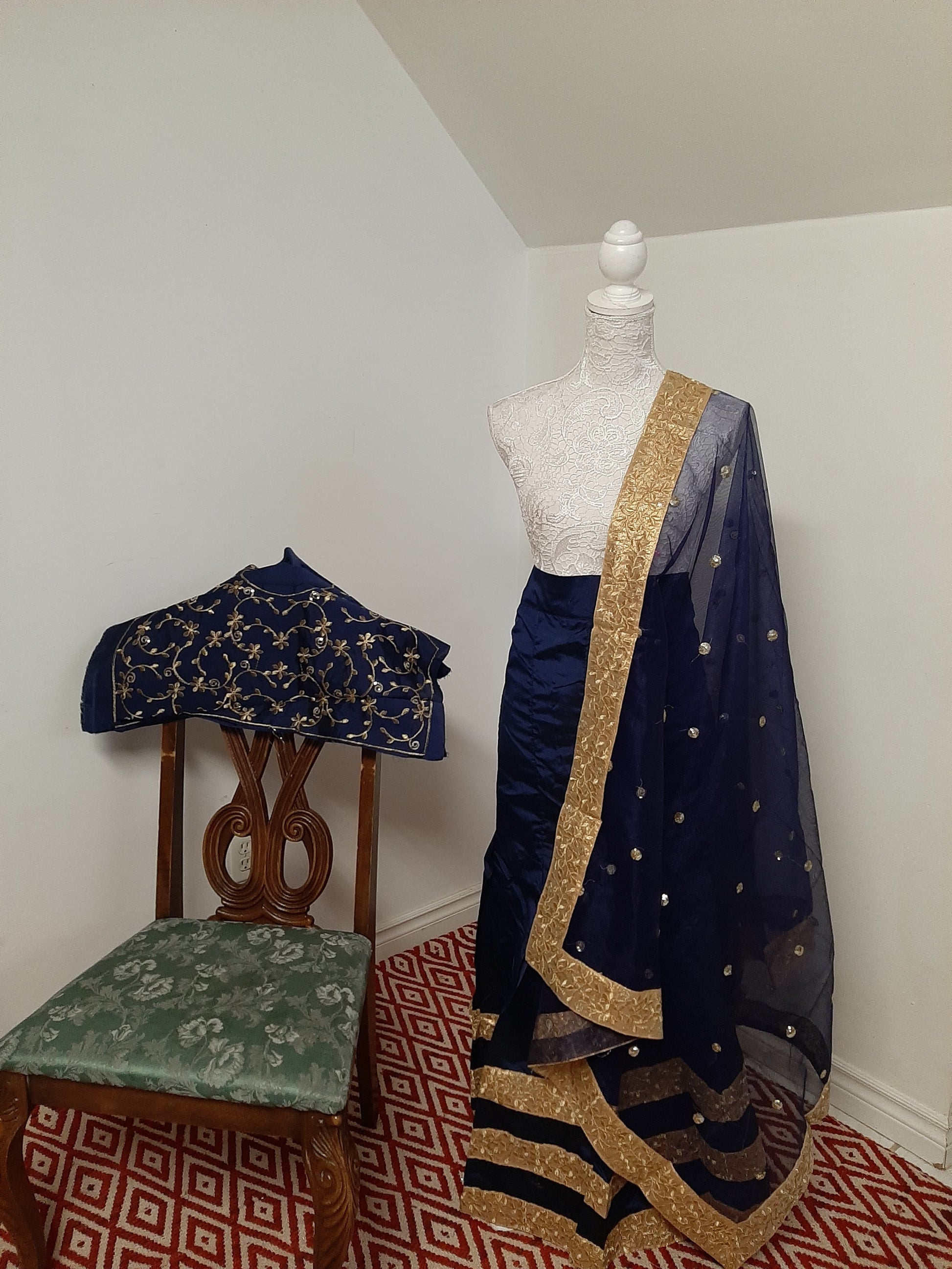 Navy Blue Lehenga Choli @ DressingStylesCA.com