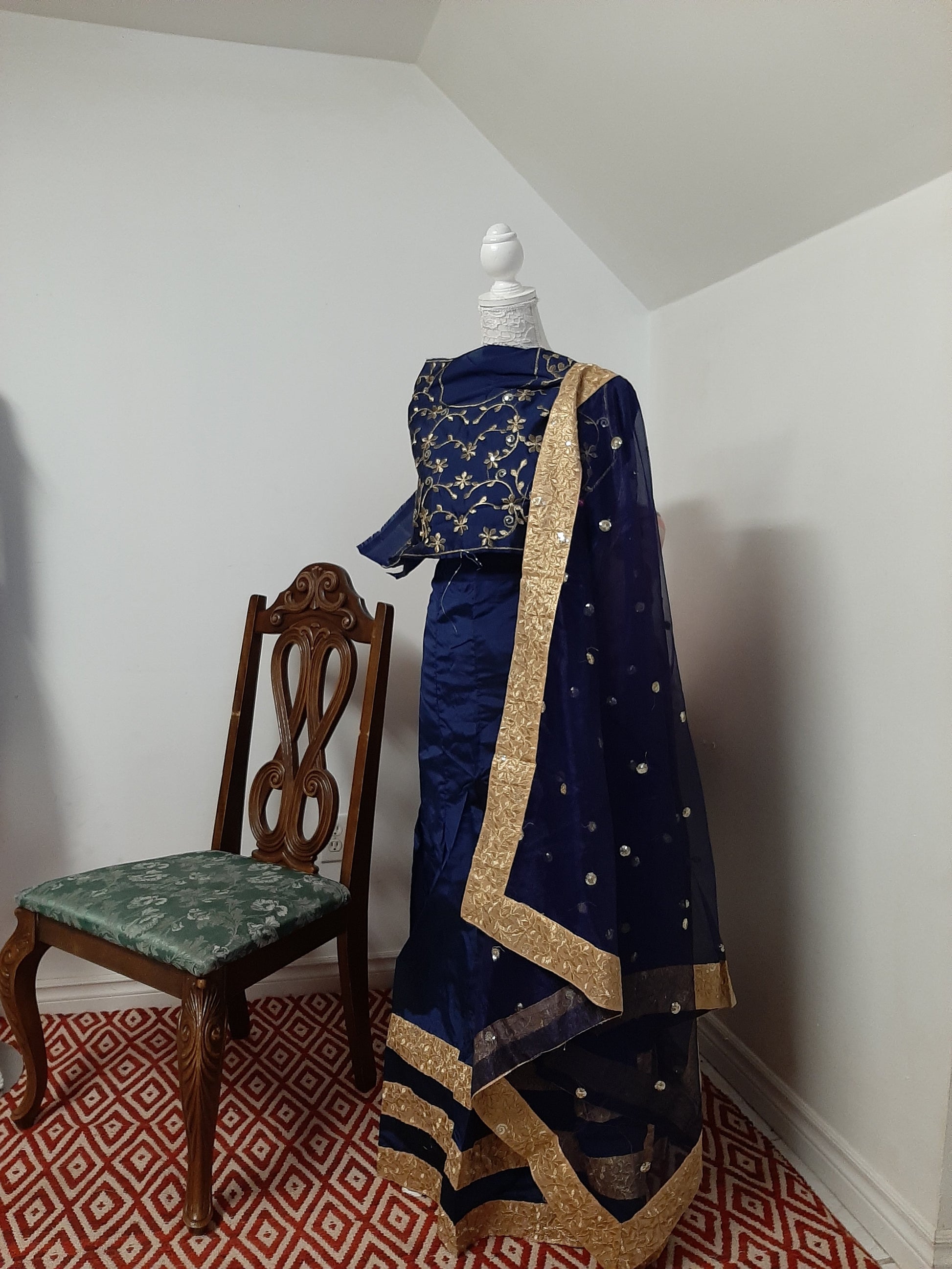 Navy Blue Lehenga Choli @ DressingStylesCA.com