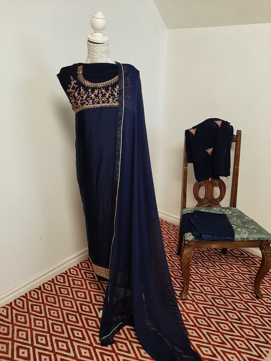 Navy Blue Palazzo set @ DressingStylesCA.com