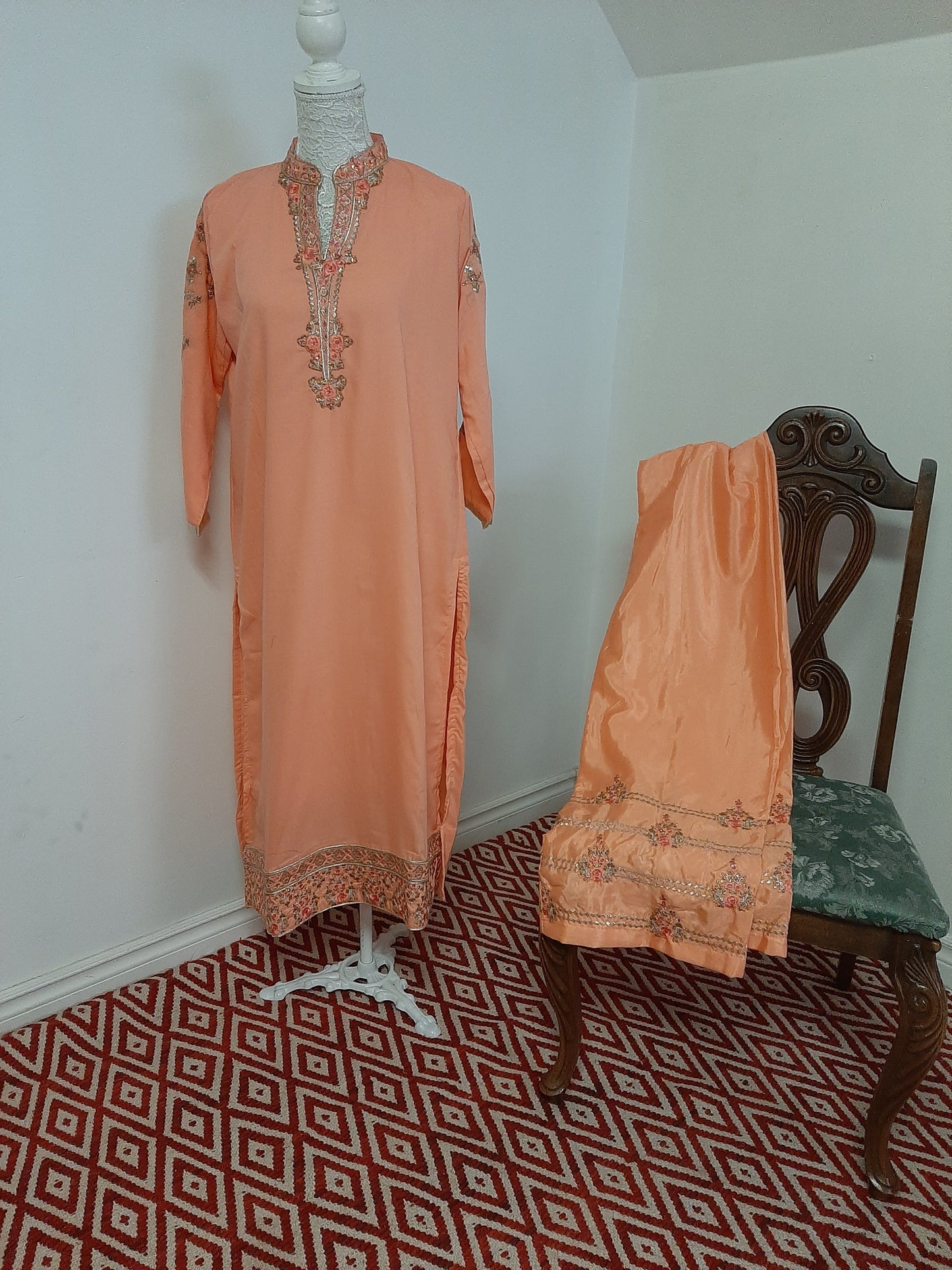 Orange Kurti & Palazzo @ DressingStylesCA.com