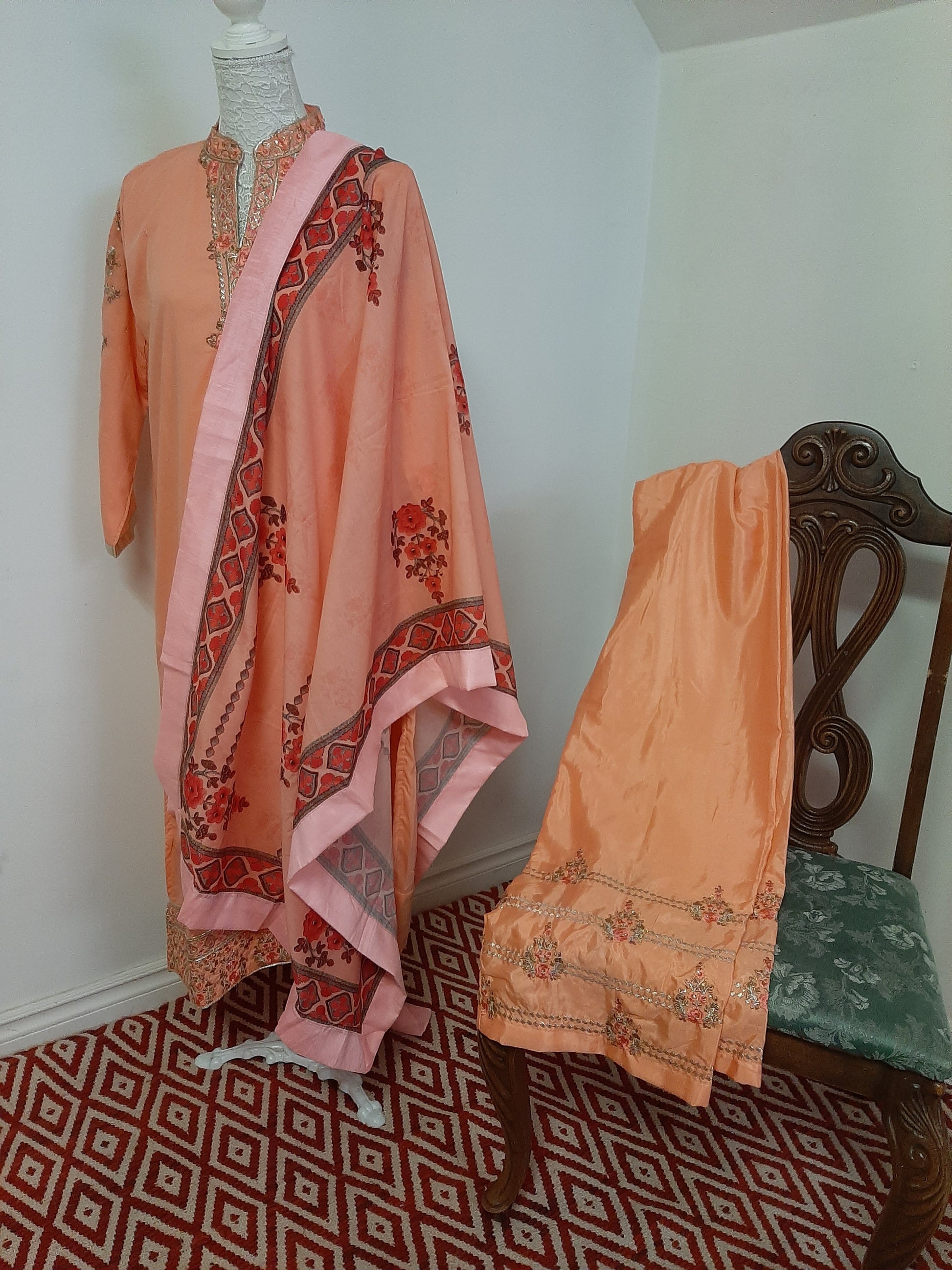 Orange Kurti & Palazzo @ DressingStylesCA.com