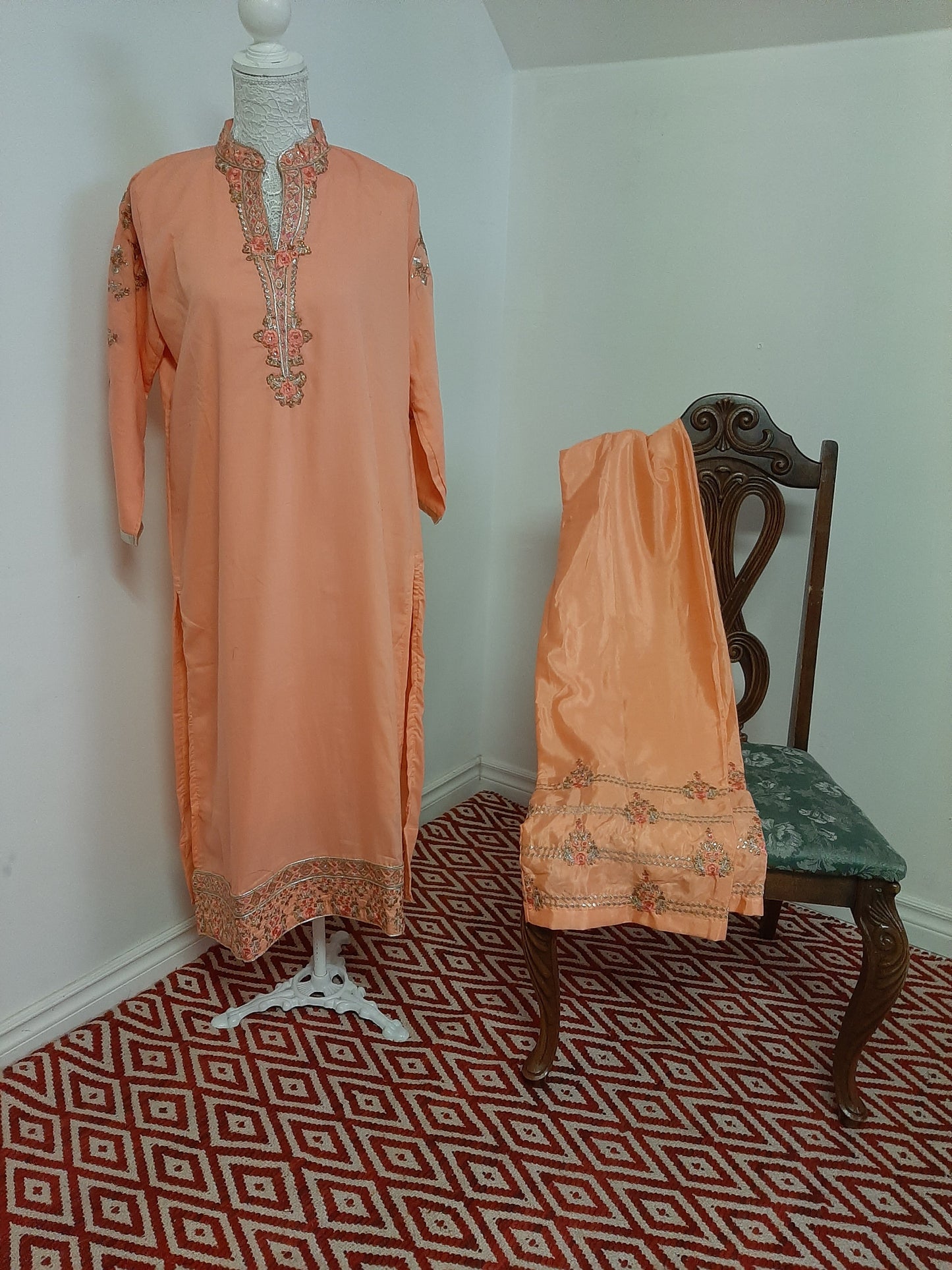 Orange Kurti & Palazzo @ DressingStylesCA.com