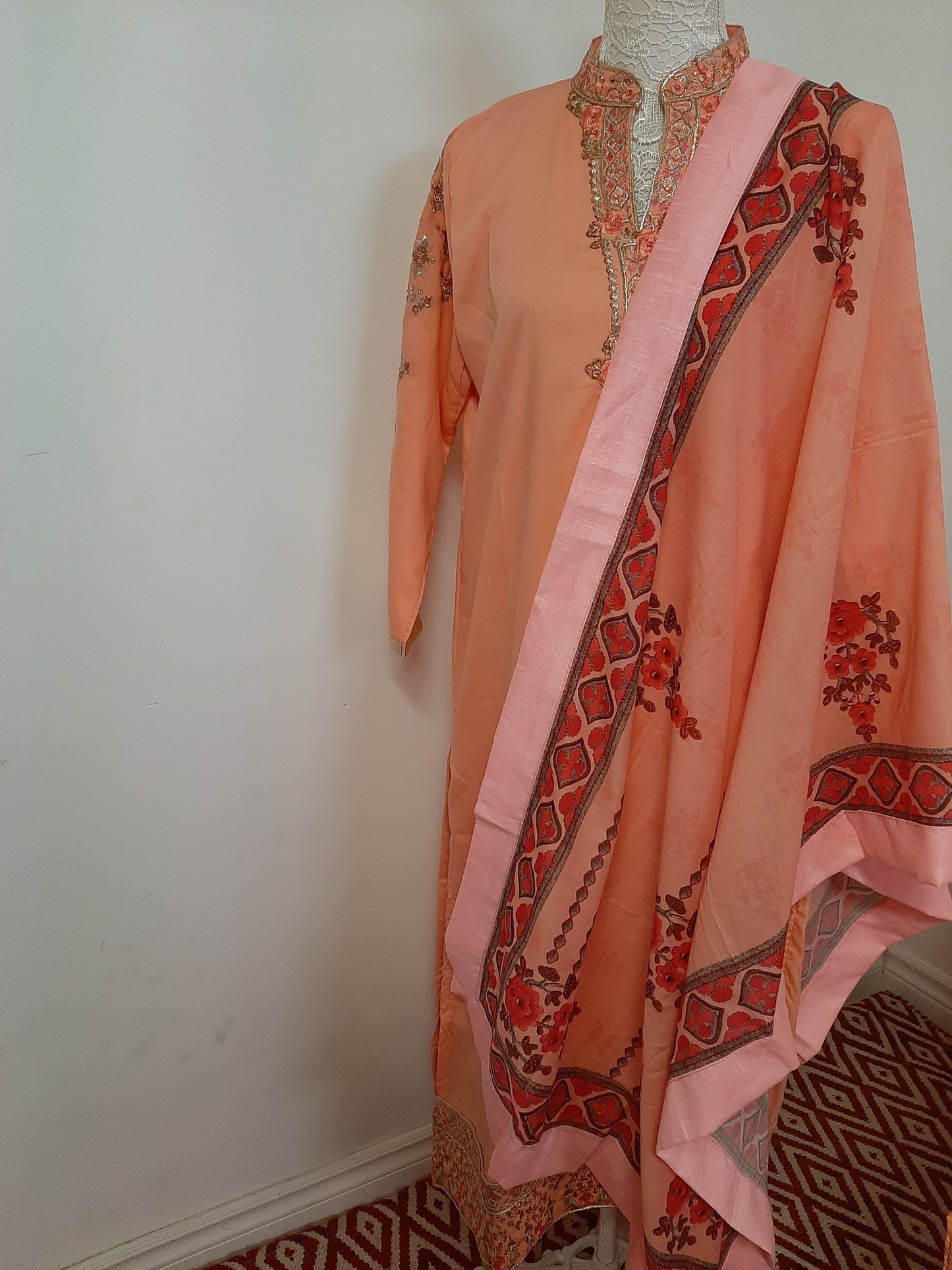 Orange Kurti & Palazzo @ DressingStylesCA.com