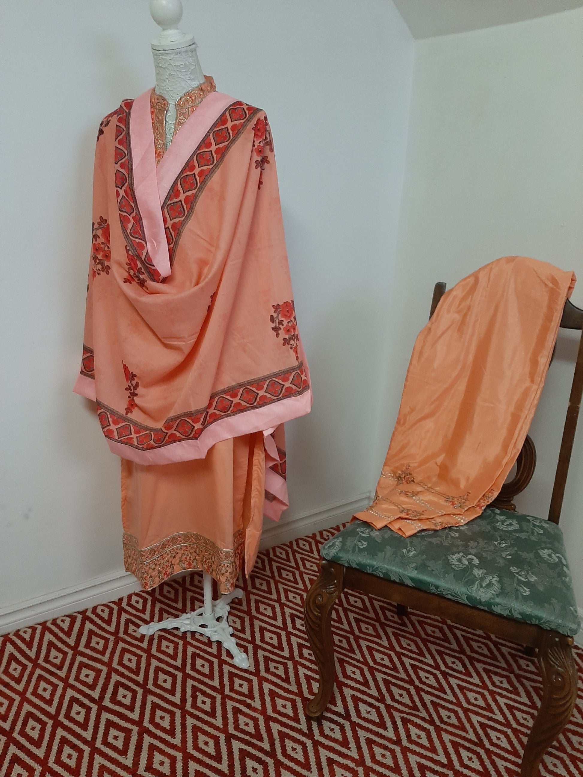 Orange Kurti & Palazzo @ DressingStylesCA.com