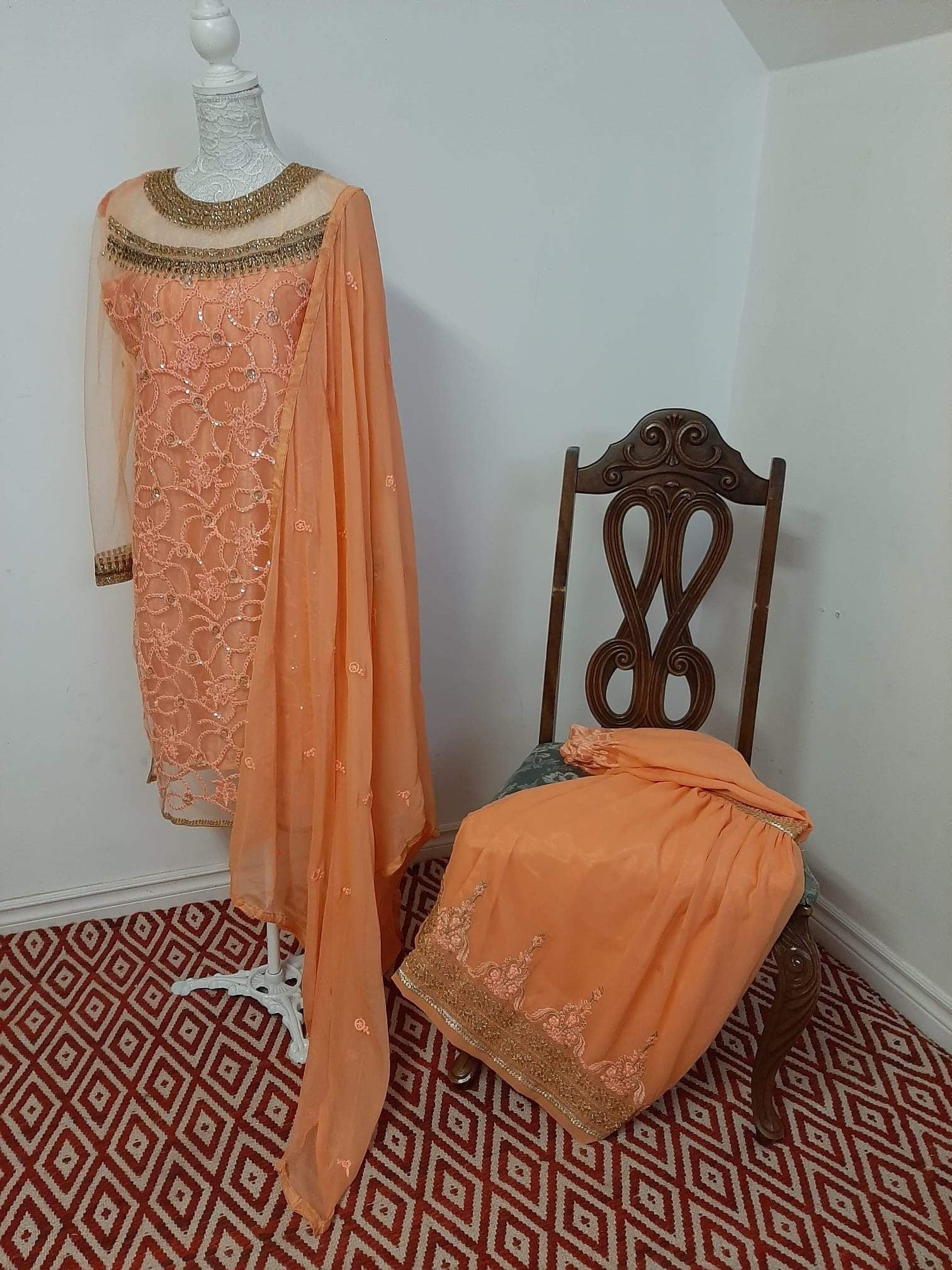 Orange Kurti with Gharara @ DressingStylesCA.com