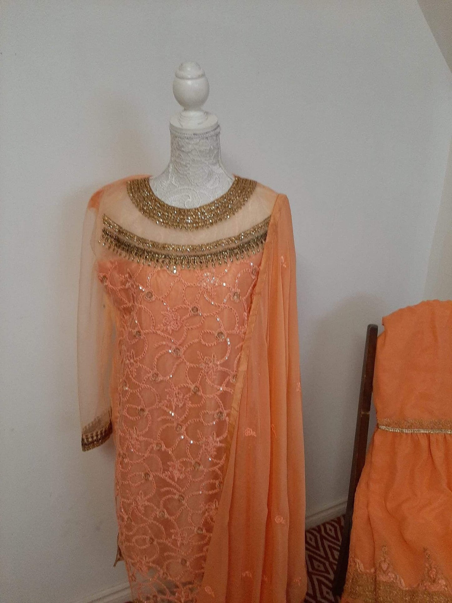 Orange Kurti with Gharara @ DressingStylesCA.com