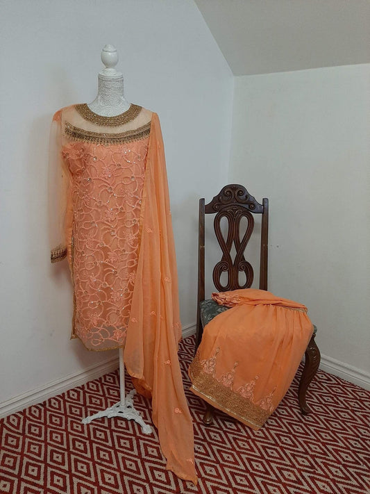 Orange Kurti with Gharara @ DressingStylesCA.com