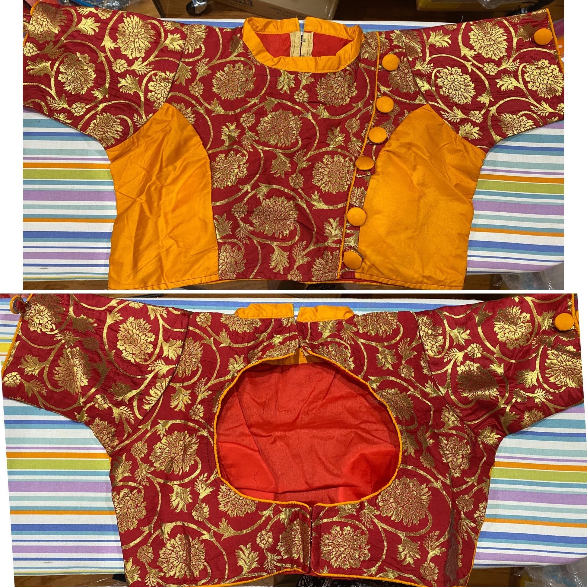 Orange-Red Designer Blouse @ DressingStylesCA.com