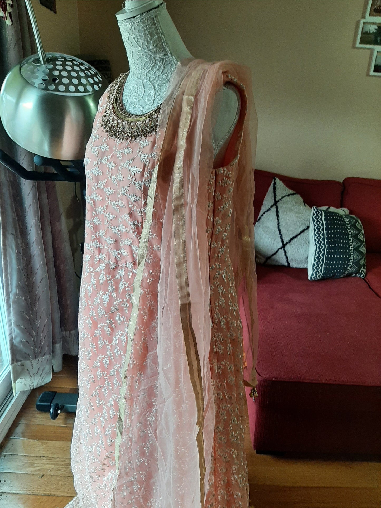 Peach Designer Gown @ DressingStylesCA.com