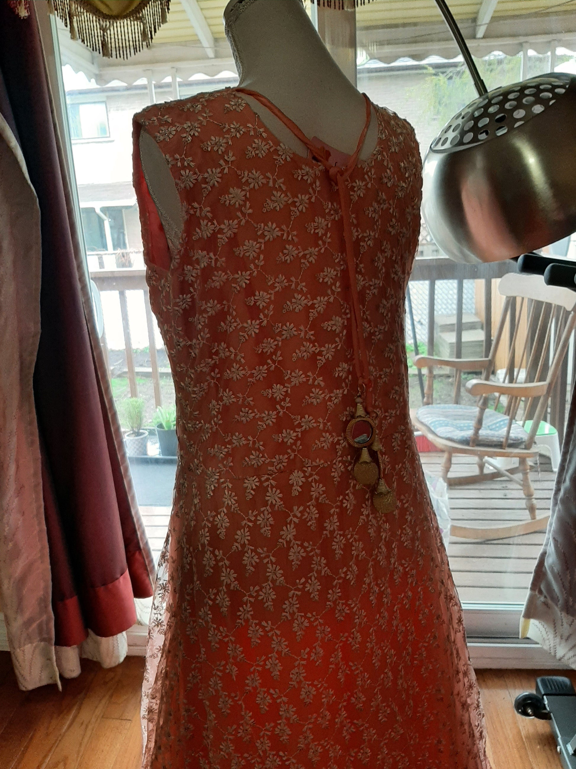 Peach Designer Gown @ DressingStylesCA.com